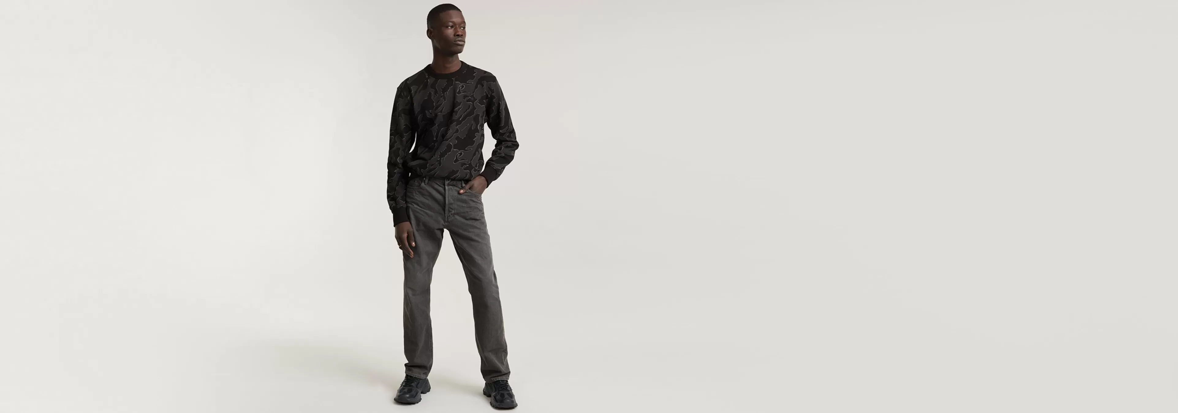 Clearance G-Star Dakota Regular Straight Jeans faded black ink
