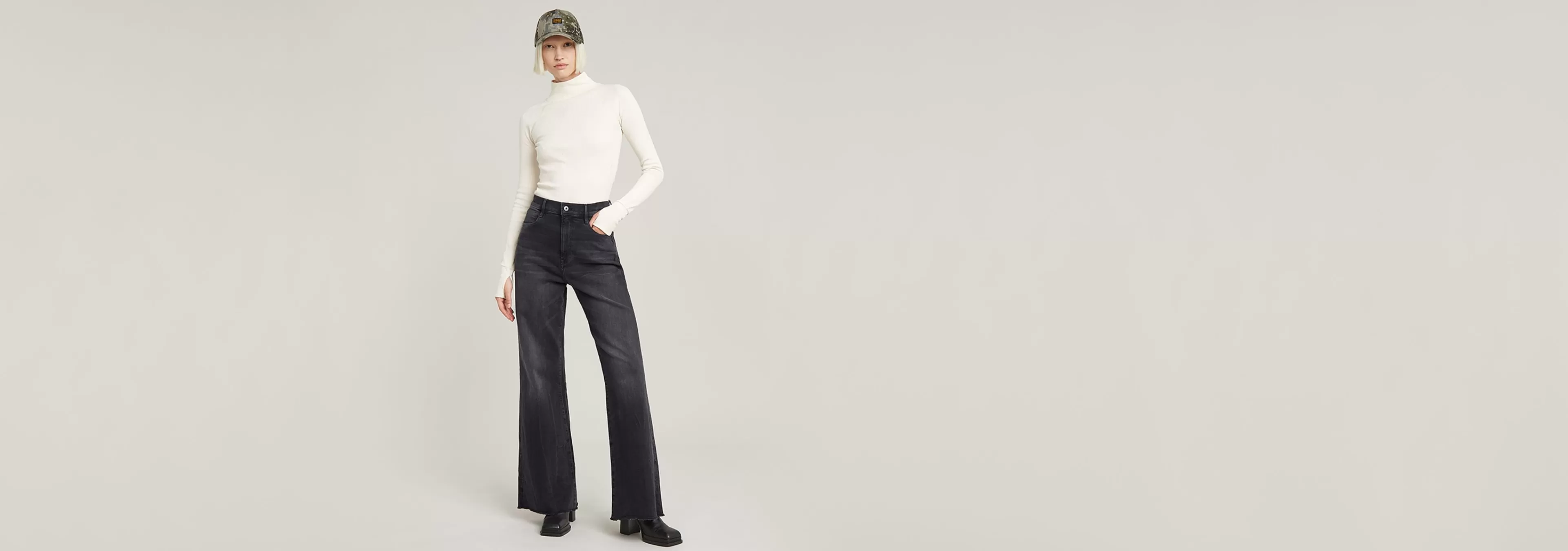 Outlet G-Star Deck Ultra High Wide Leg Jeans faded blade