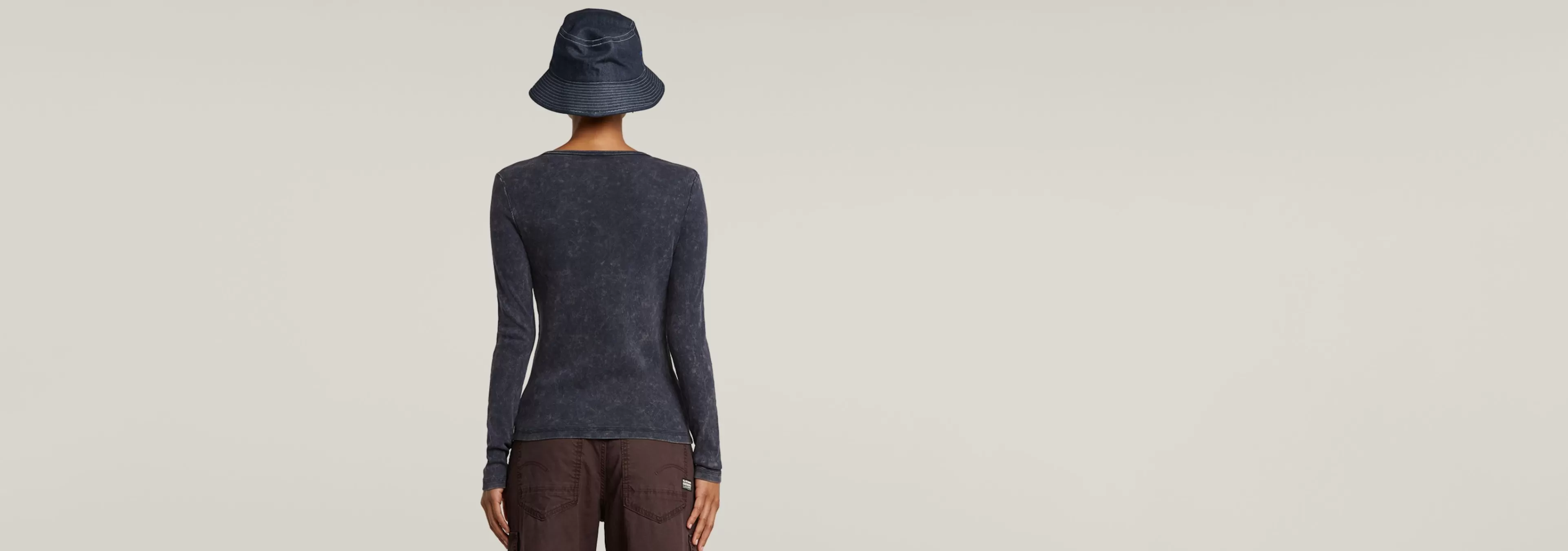 Cheap G-Star Deep V Overdyed Henley Slim Top osaka blue gd