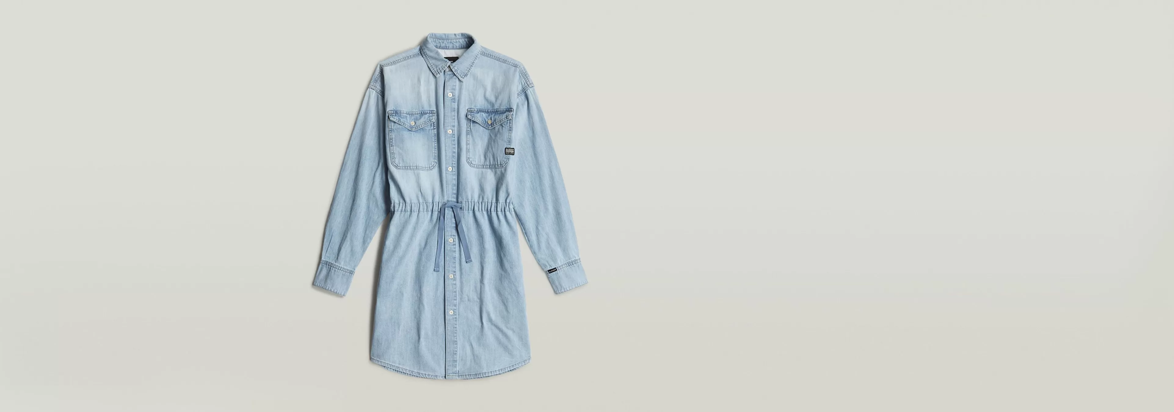 Fashion G-Star Denim Jurk Relaxed Drawcord sun faded blue mist
