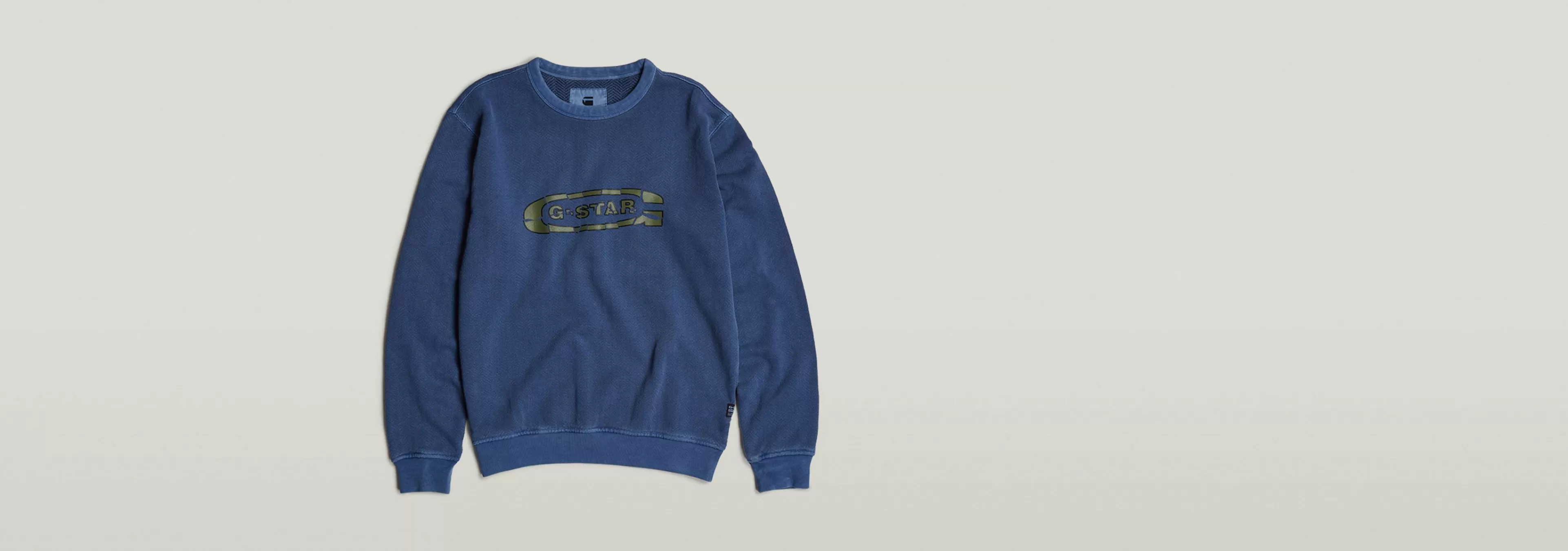 Hot G-Star Destroyed G Logo Washed Sweater imperial blue gd