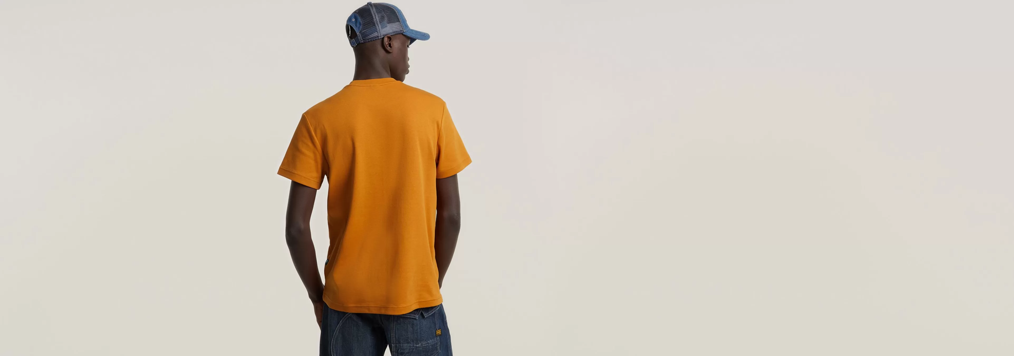 Outlet G-Star Destroyed Old Skool Logo T-Shirt marmalade