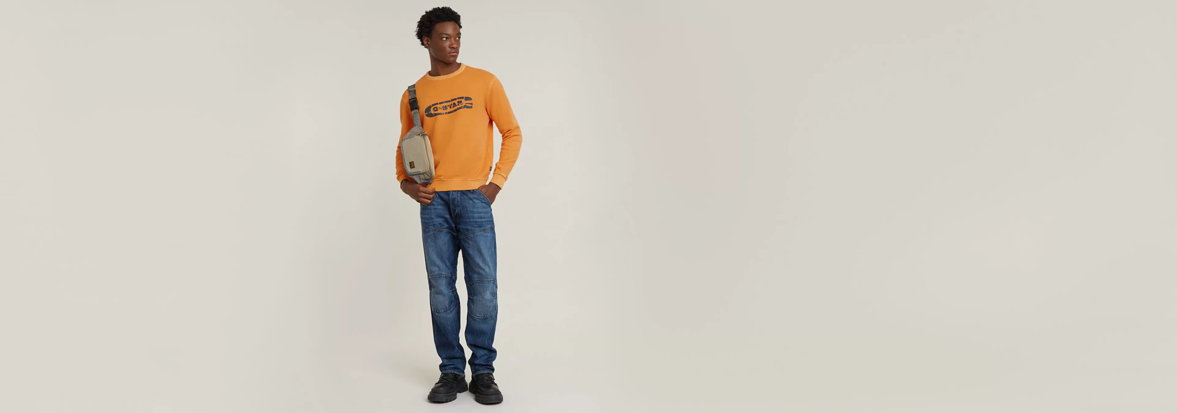 Cheap G-Star Destroyed Washed Sweater marmalade gd