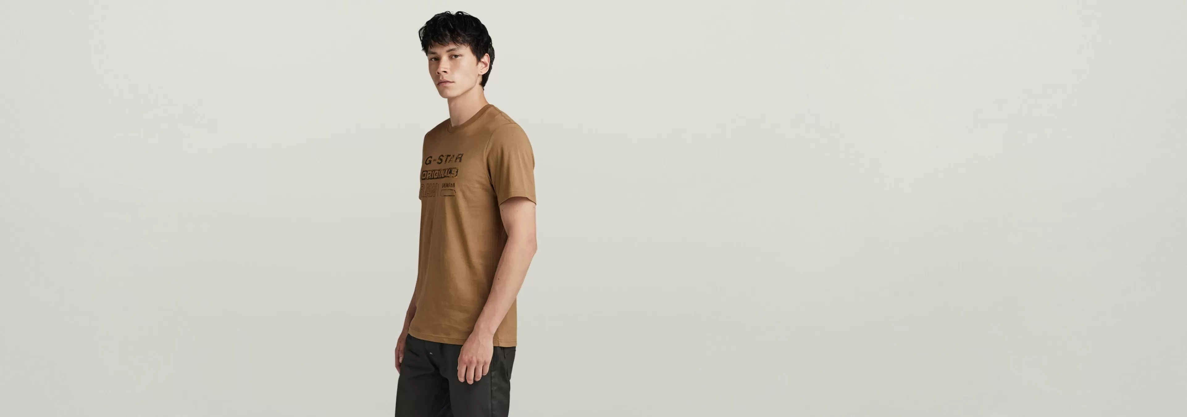 Flash Sale G-Star Distressed Originals Slim T-Shirt Dark Fawn