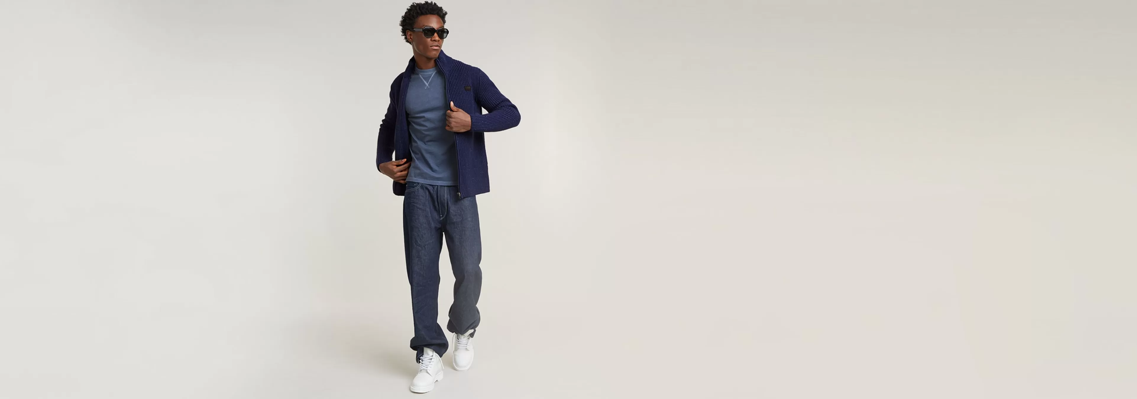 Best G-Star Double Collar Gebreid Sweater Jack imperial blue