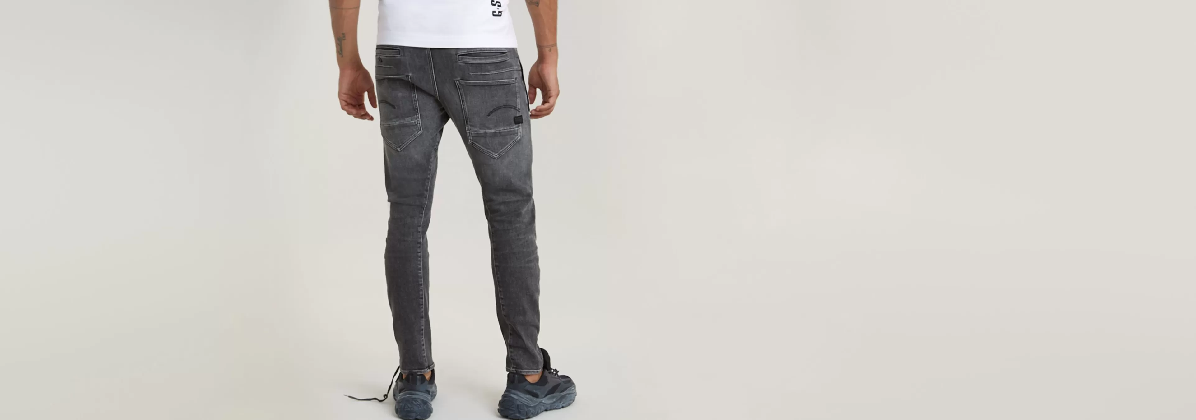 Cheap G-Star D-Staq 3D Slim Jeans faded odyssey grey destroyed