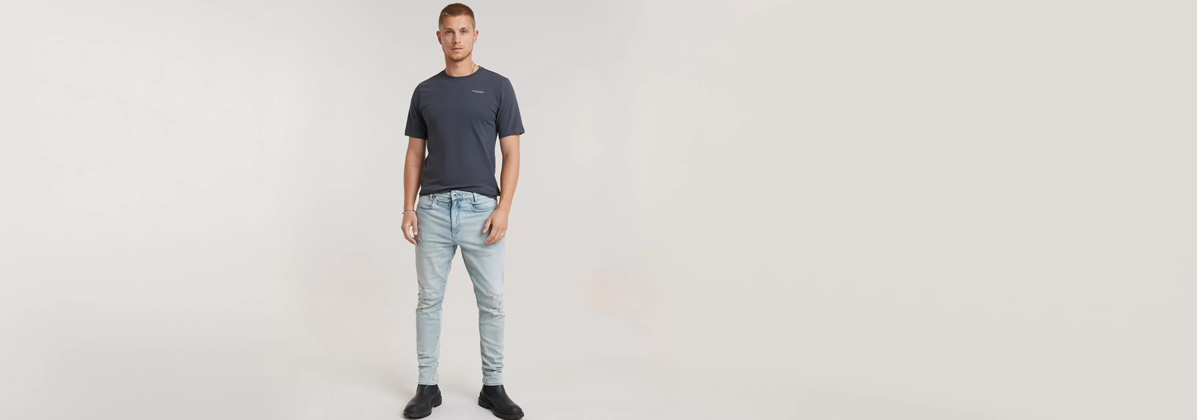 Clearance G-Star D-Staq 3D Slim Jeans sun faded bluejay destroyed