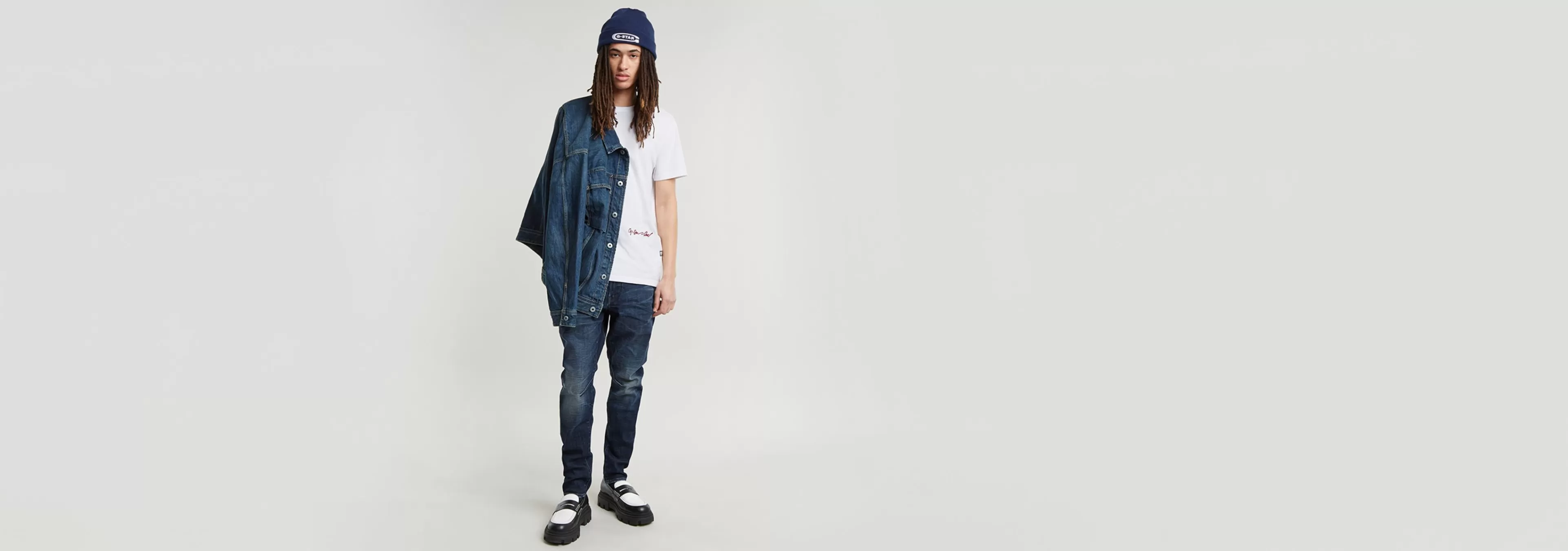 Store G-Star D-Staq 3D Slim Jeans worn in galaxy rays destroyed