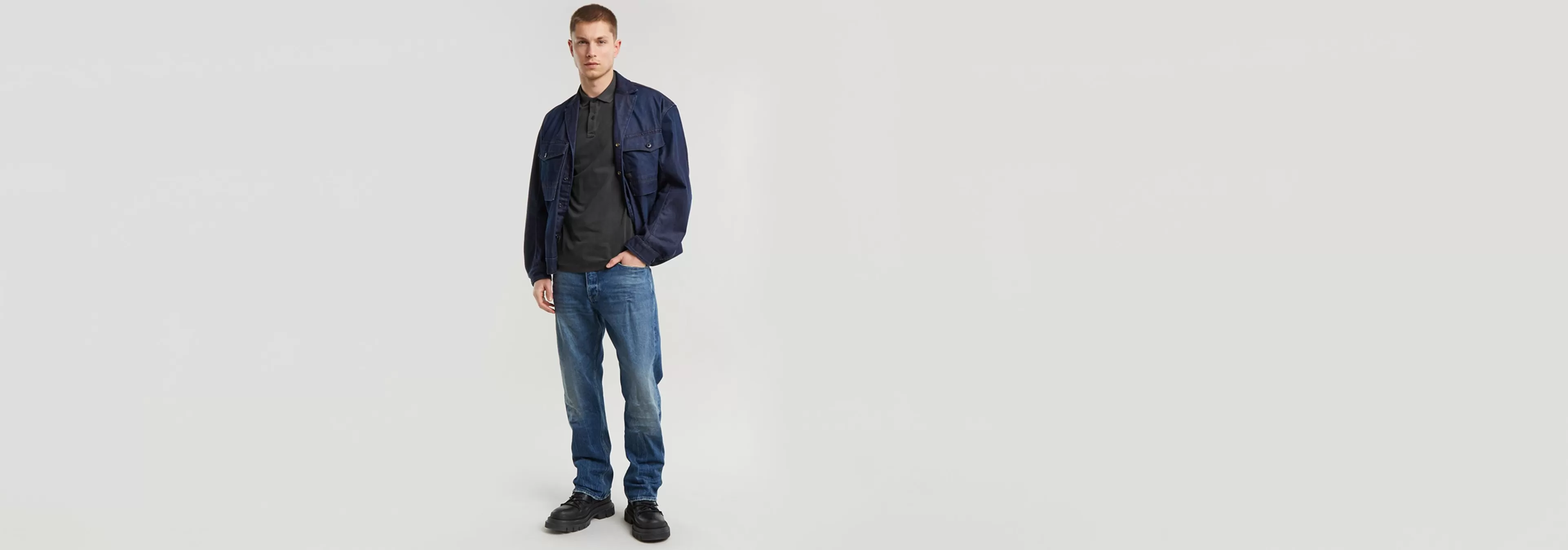 Store G-Star Dunda Overdyed Slim Polo dark black garment dyed