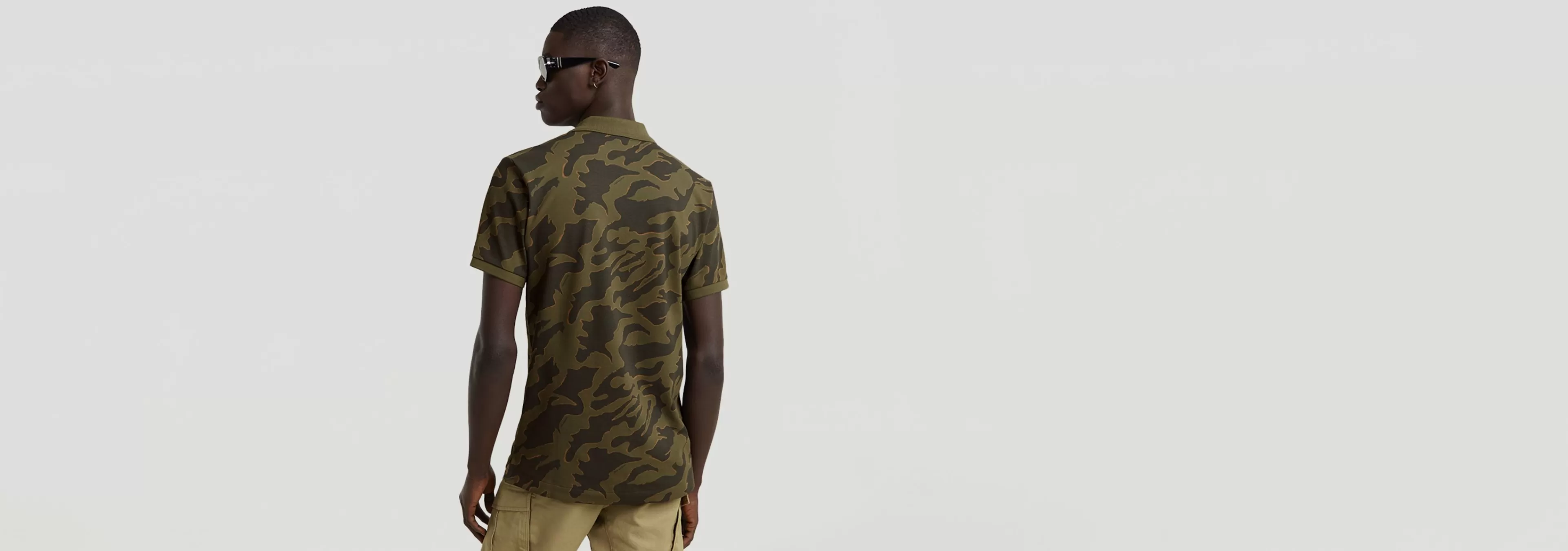 Cheap G-Star Dunda Slim Allover Polo shadow olive island camo
