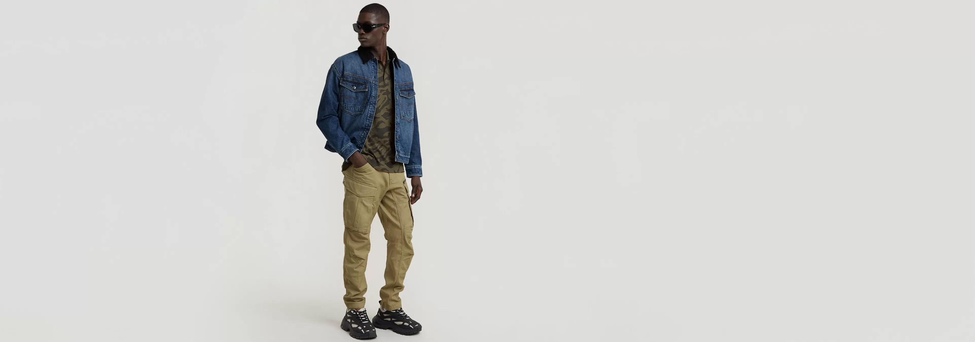 Cheap G-Star Dunda Slim Allover Polo shadow olive island camo