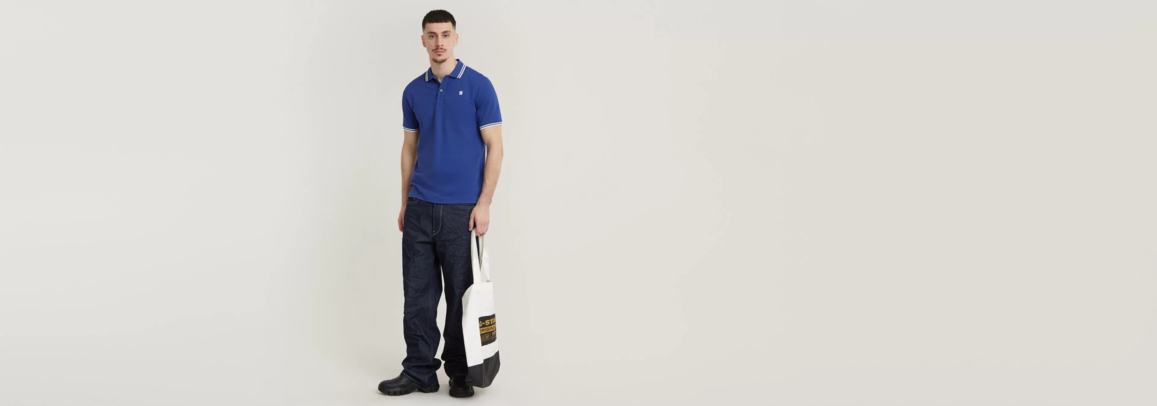 Hot G-Star Dunda Slim Stripe Polo Radar Blue