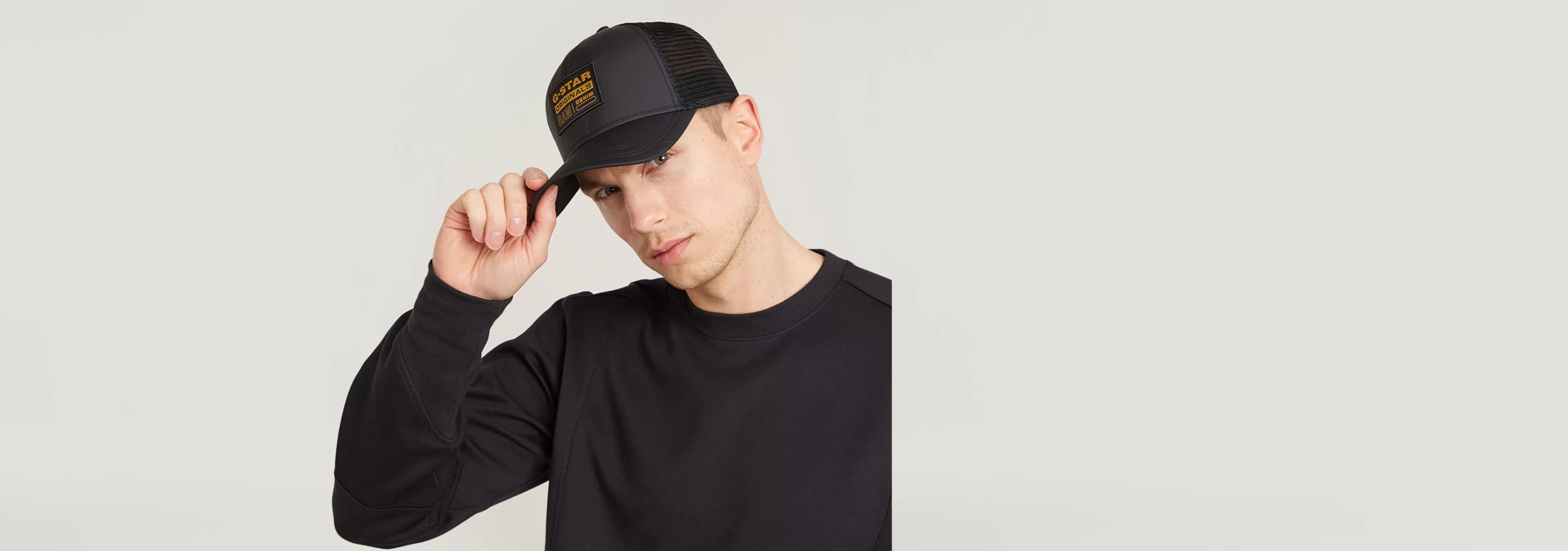 New G-Star Embro Baseball Trucker Cap dark black