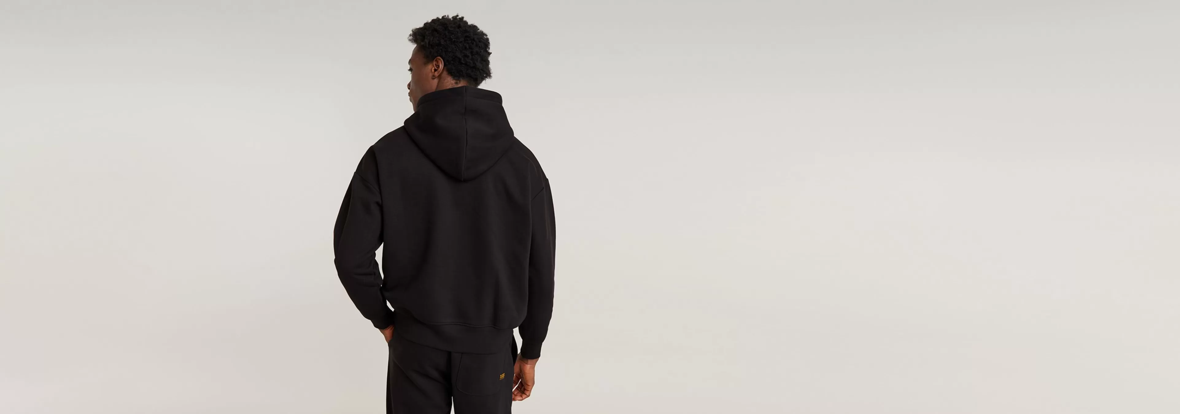 Flash Sale G-Star Embro Print Loose Hoodie dark black
