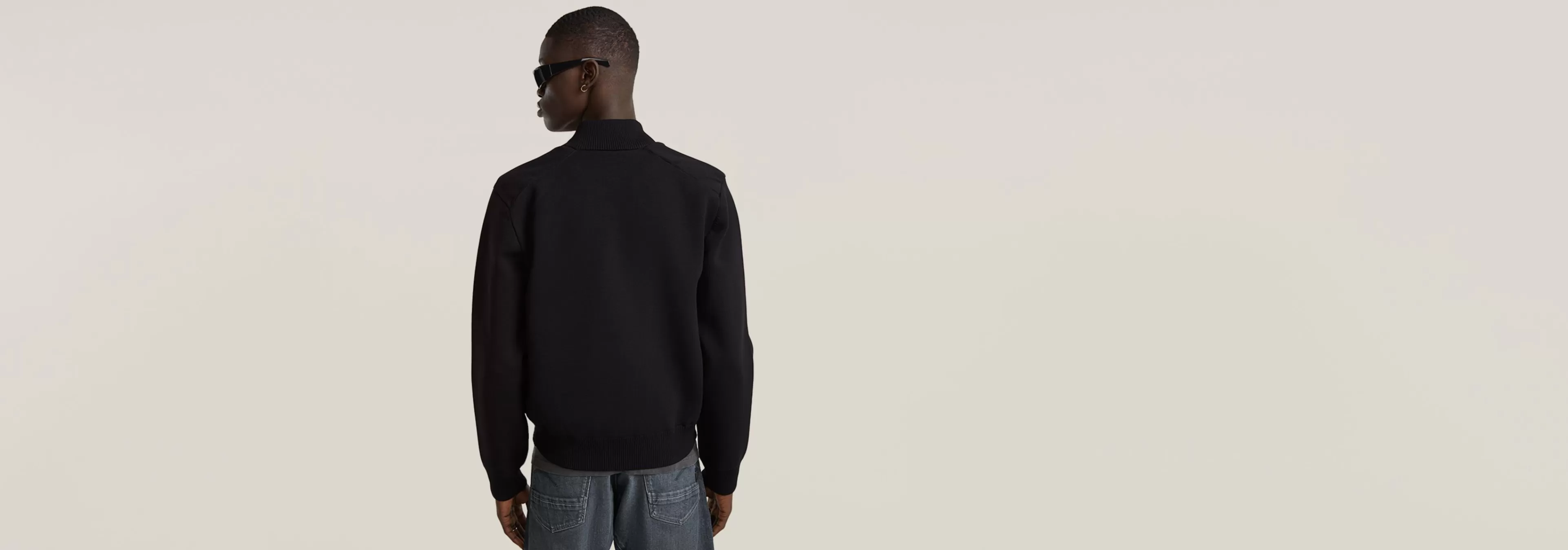 Clearance G-Star Engineered Mix Gebreid Bomberjack dark black