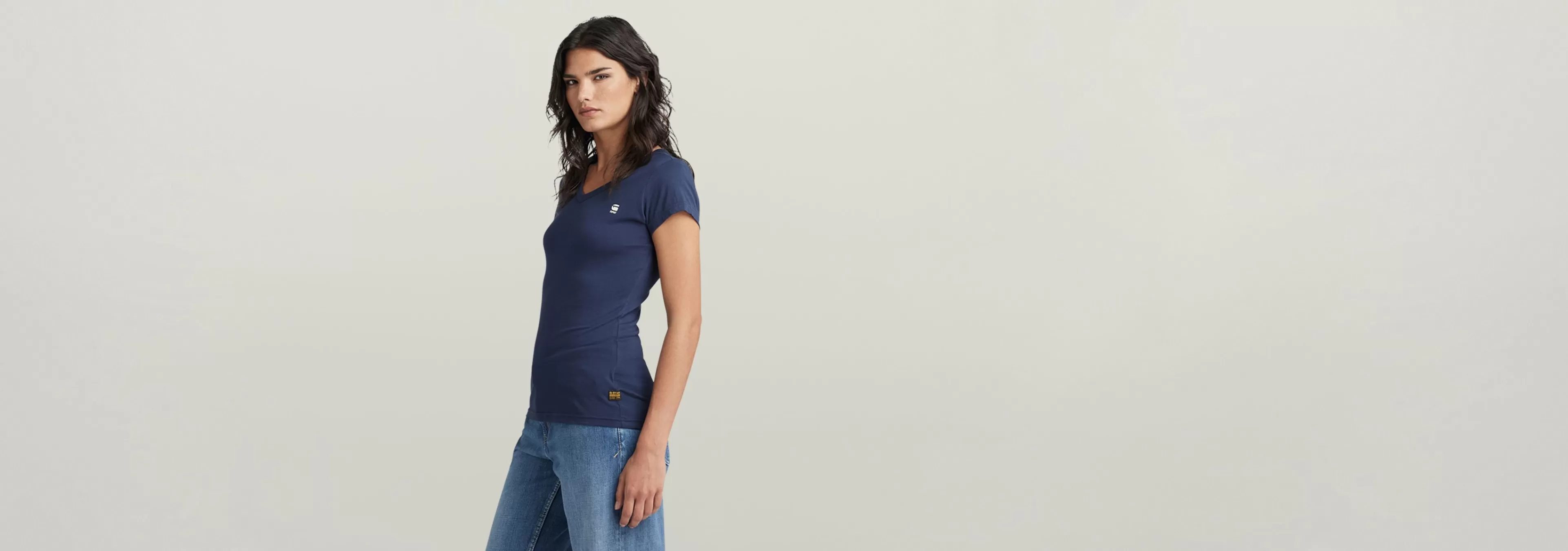 New G-Star Eyben Slim V-Hals Top sartho blue