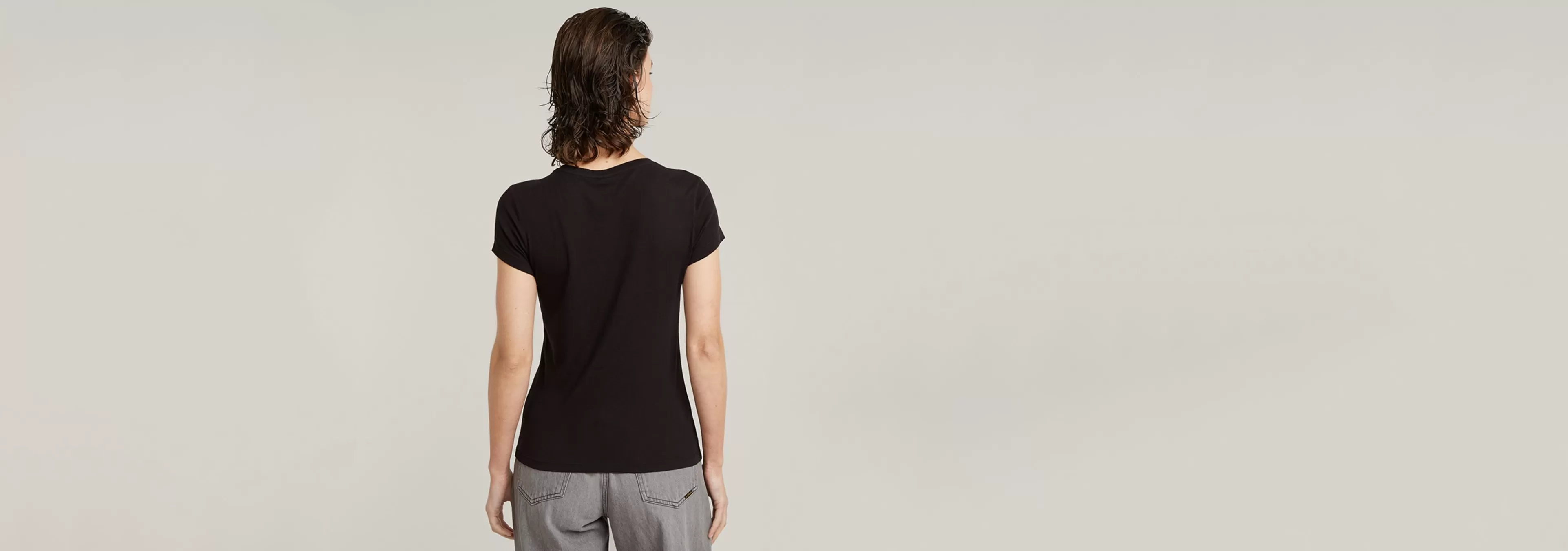Outlet G-Star Eyben Slim V-Hals Top 2.0 dark black