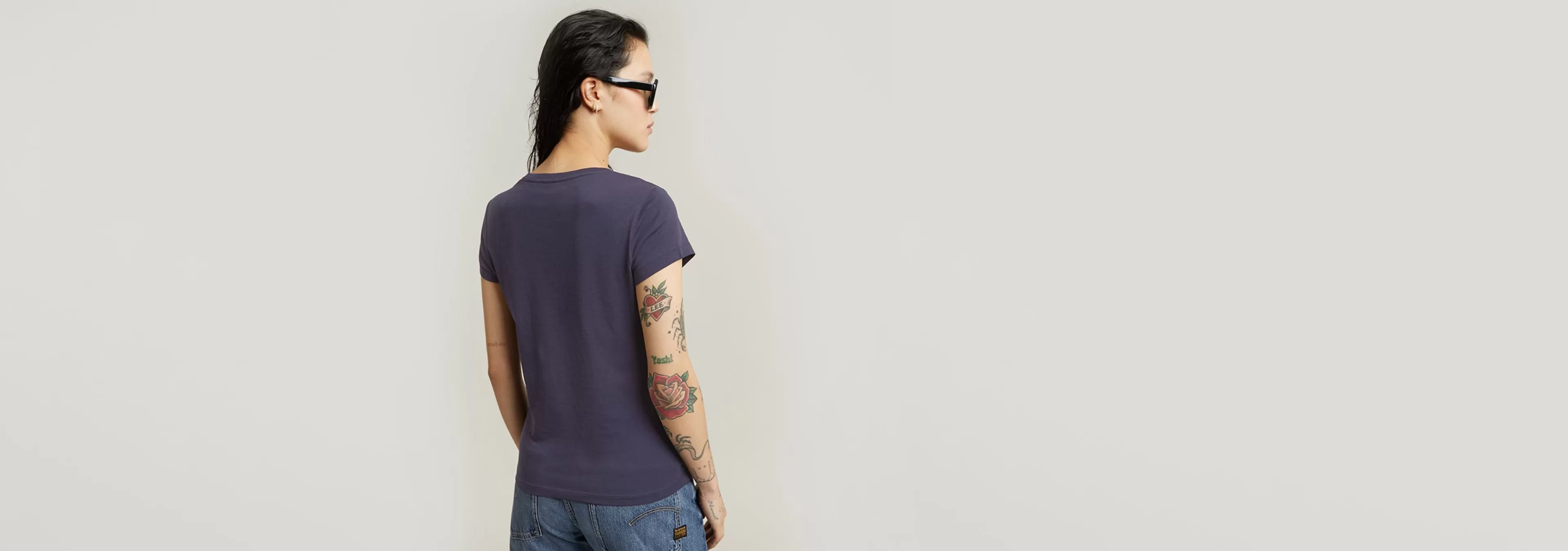 New G-Star Eyben Slim V-Neck Top 2.0 osaka blue
