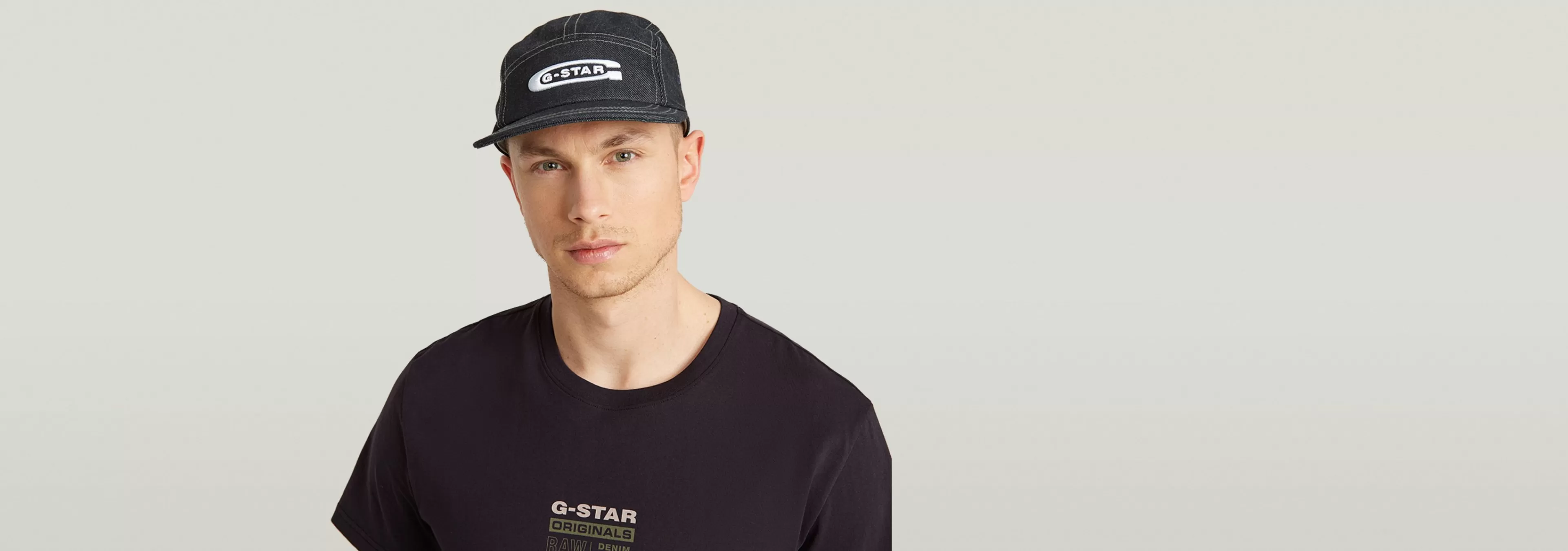 Clearance G-Star Flat Brim 5 Panel Cap rinsed