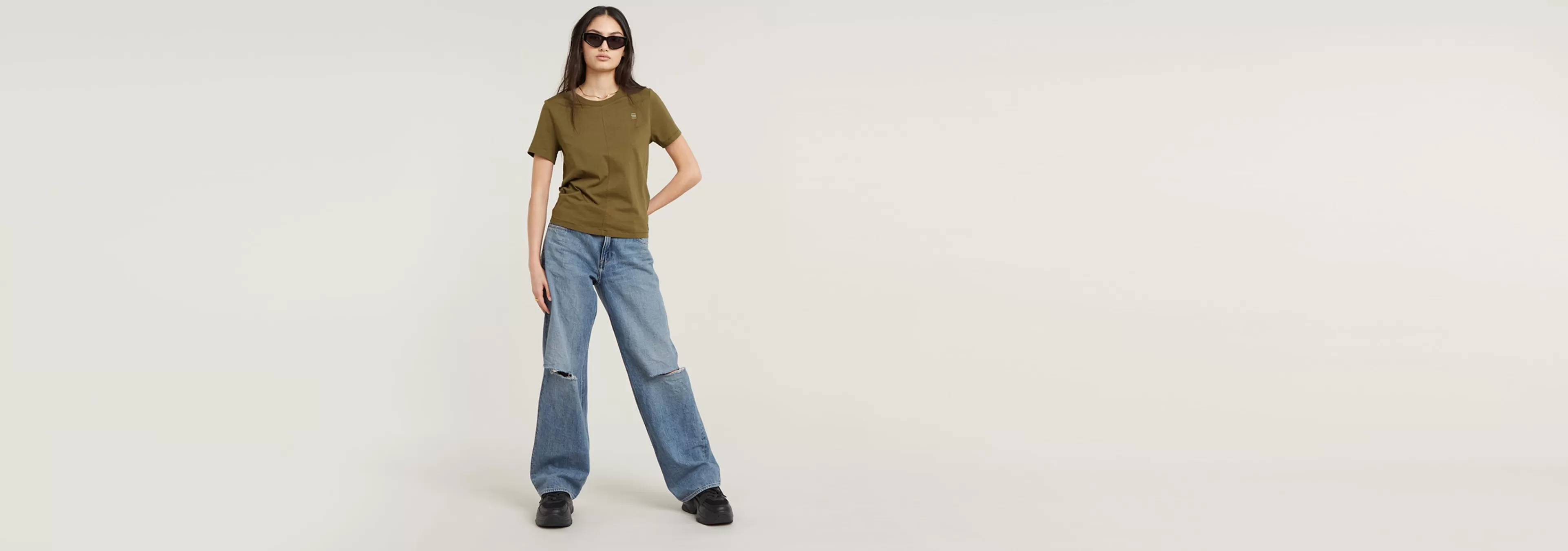 Cheap G-Star Front Seam Top antic green