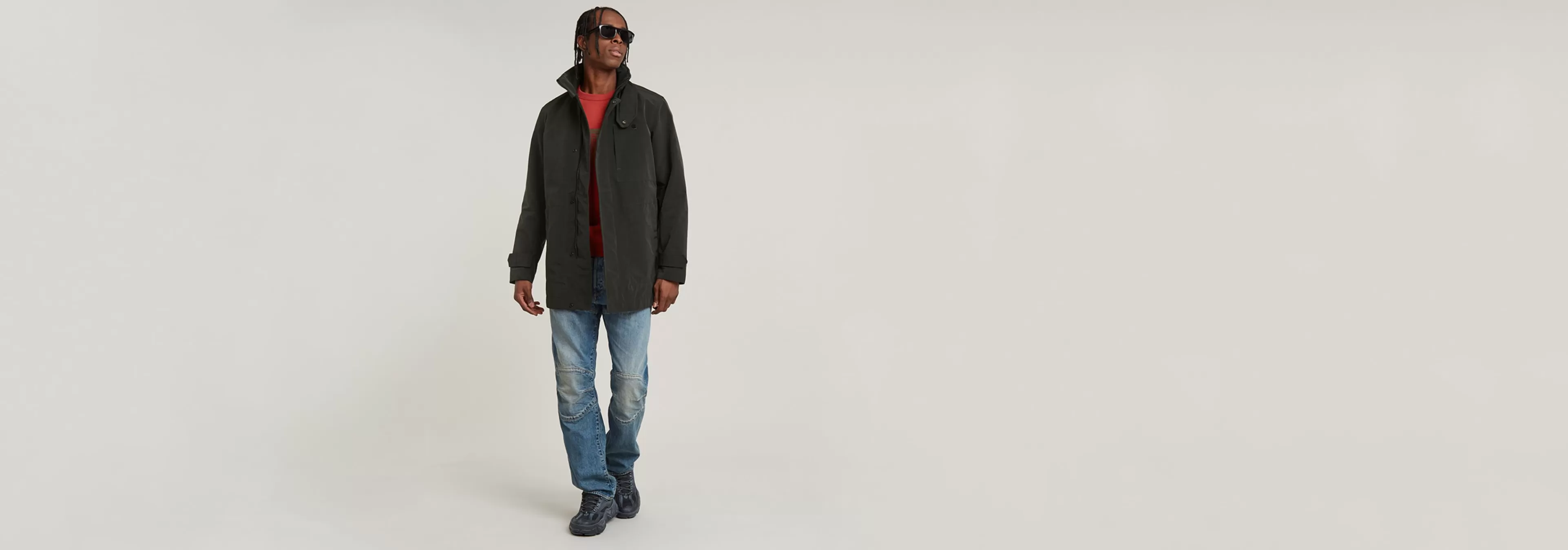 Hot G-Star Garber Trenchcoat dk black/gs grey