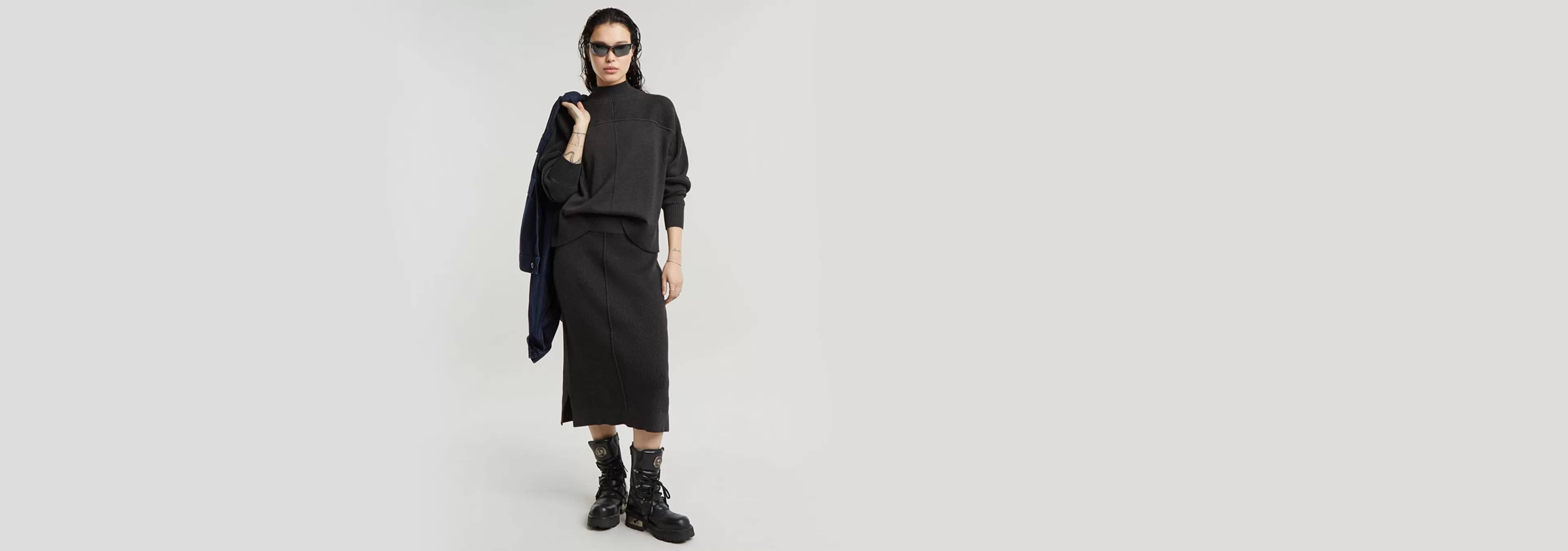 Sale G-Star Gebreide Kokerrok shadow heather
