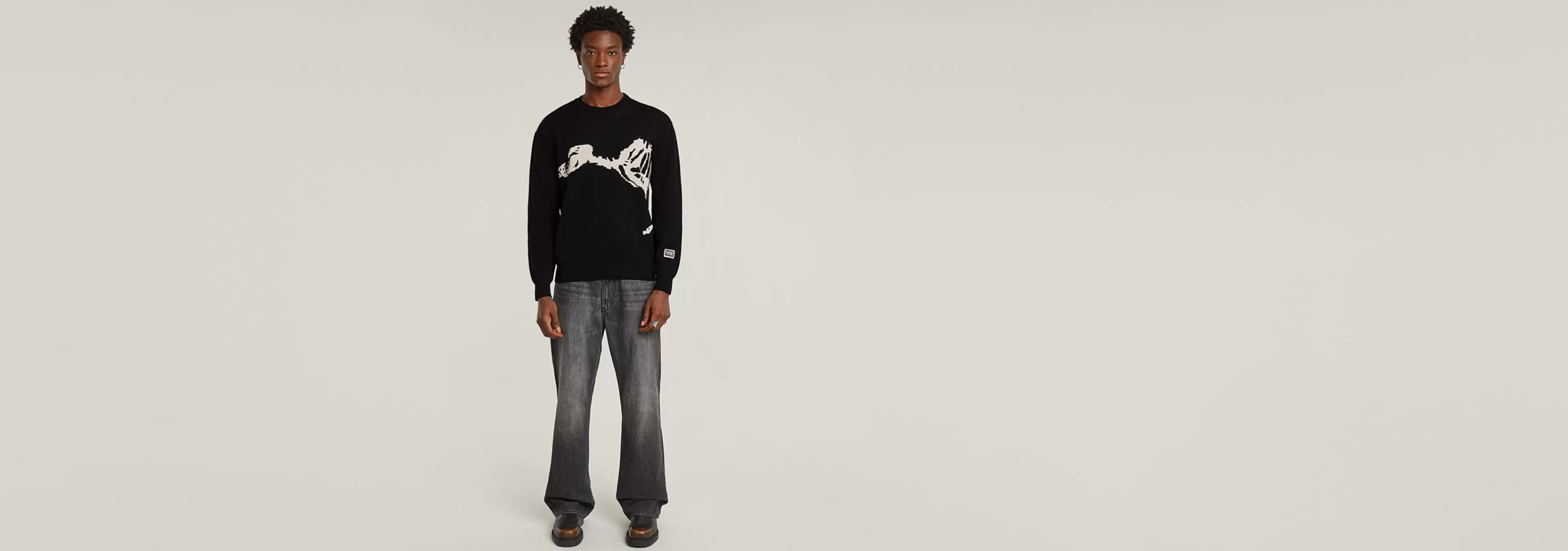 Discount G-Star Gebreide Trui Running Dog Graphic dark black