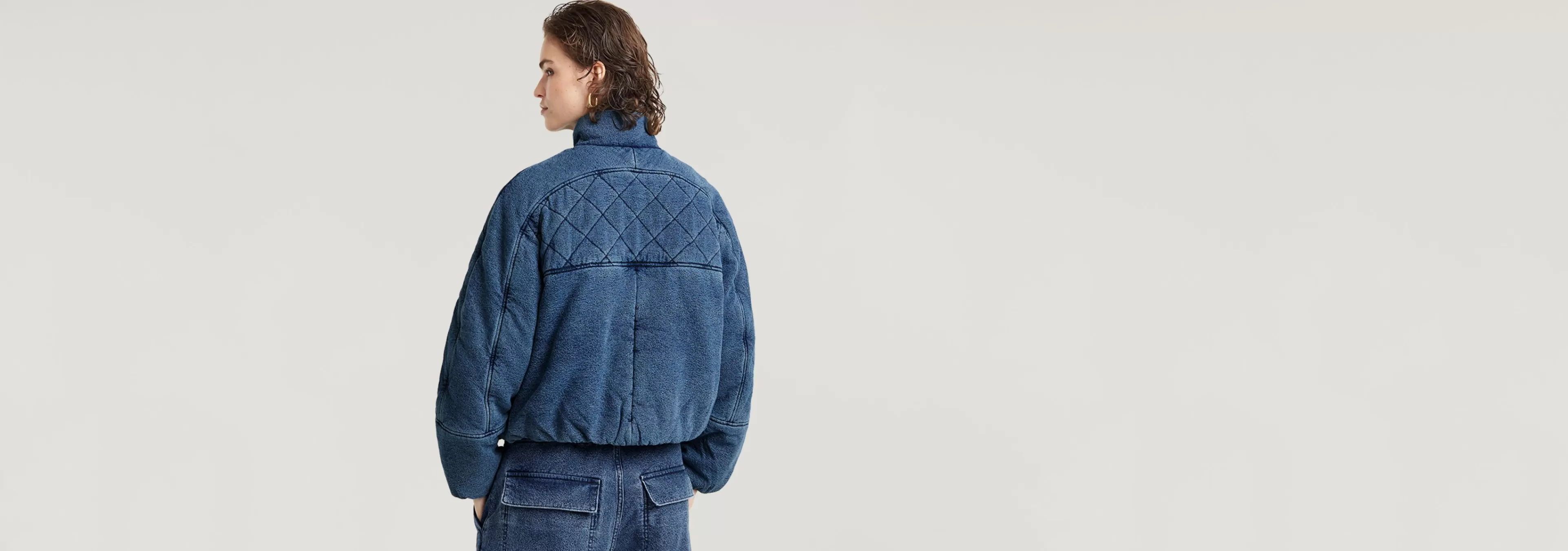Store G-Star Gewatteerd Cocoon Bomberjack faded indigo shield