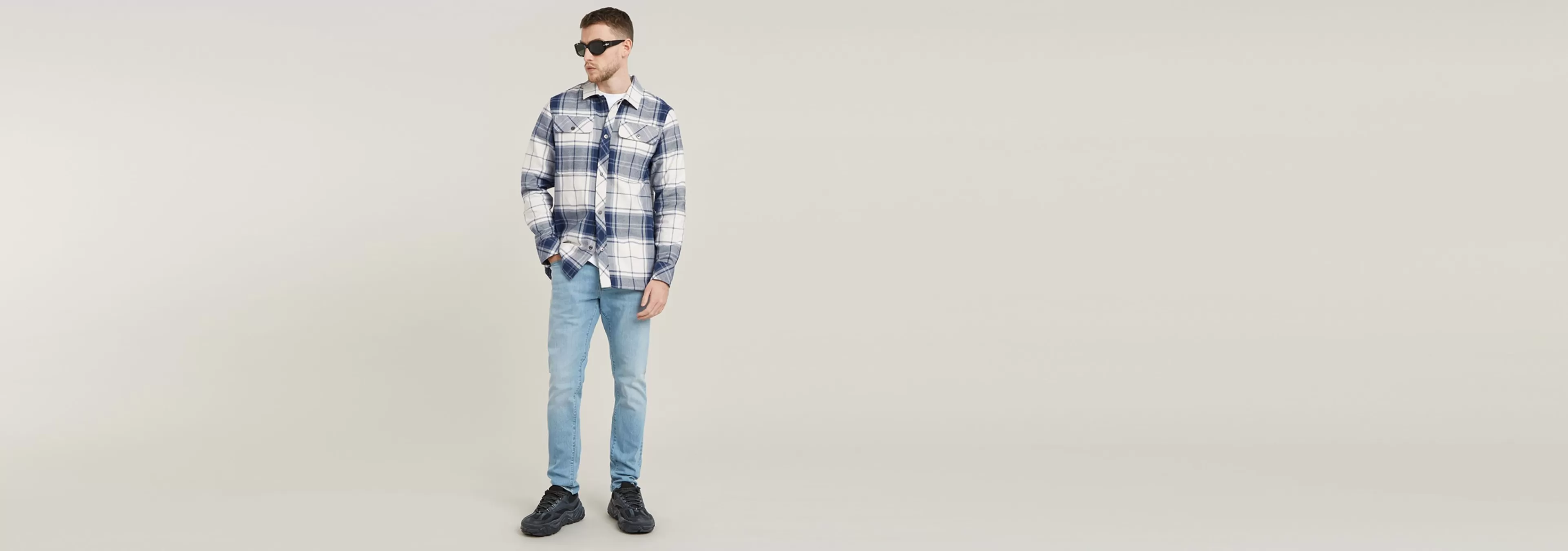 Online G-Star GPO Overshirt milk luke check