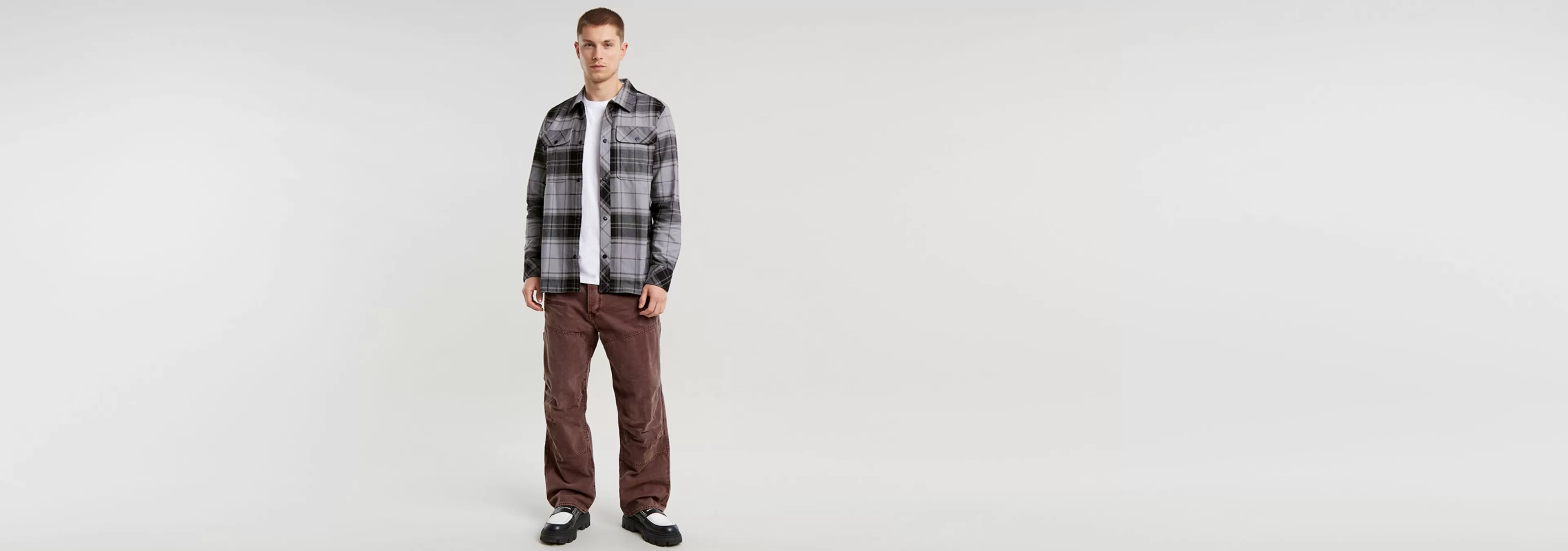 Sale G-Star GPO Overshirt grey alloy luke check