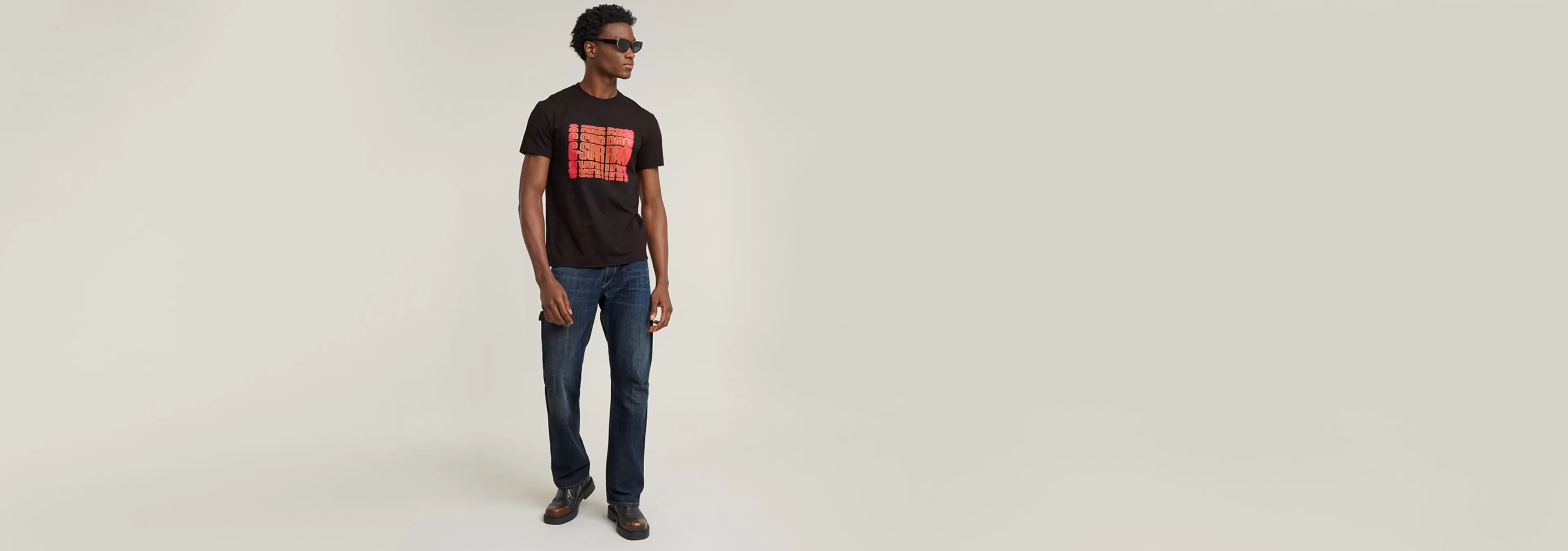Shop G-Star Gradient Graphic T-Shirt dark black