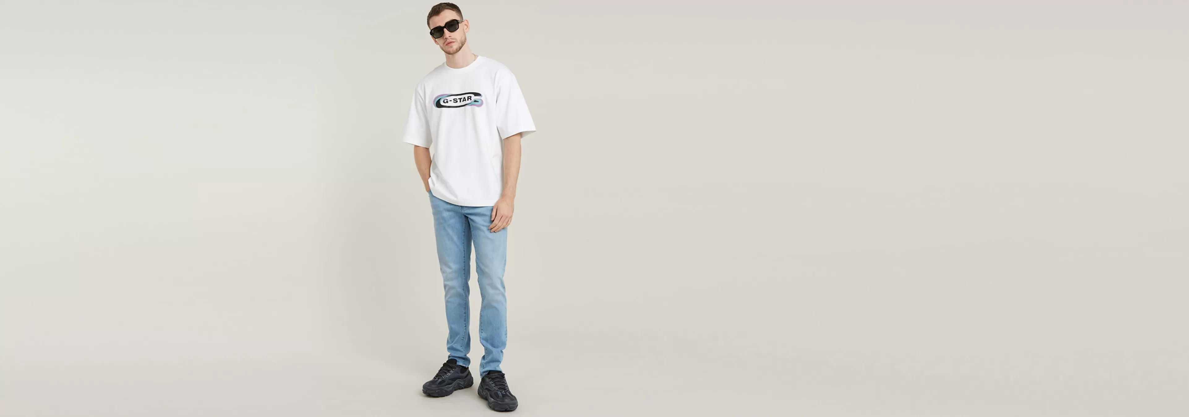 Store G-Star Gradient Old Skool Logo Boxy T-Shirt white