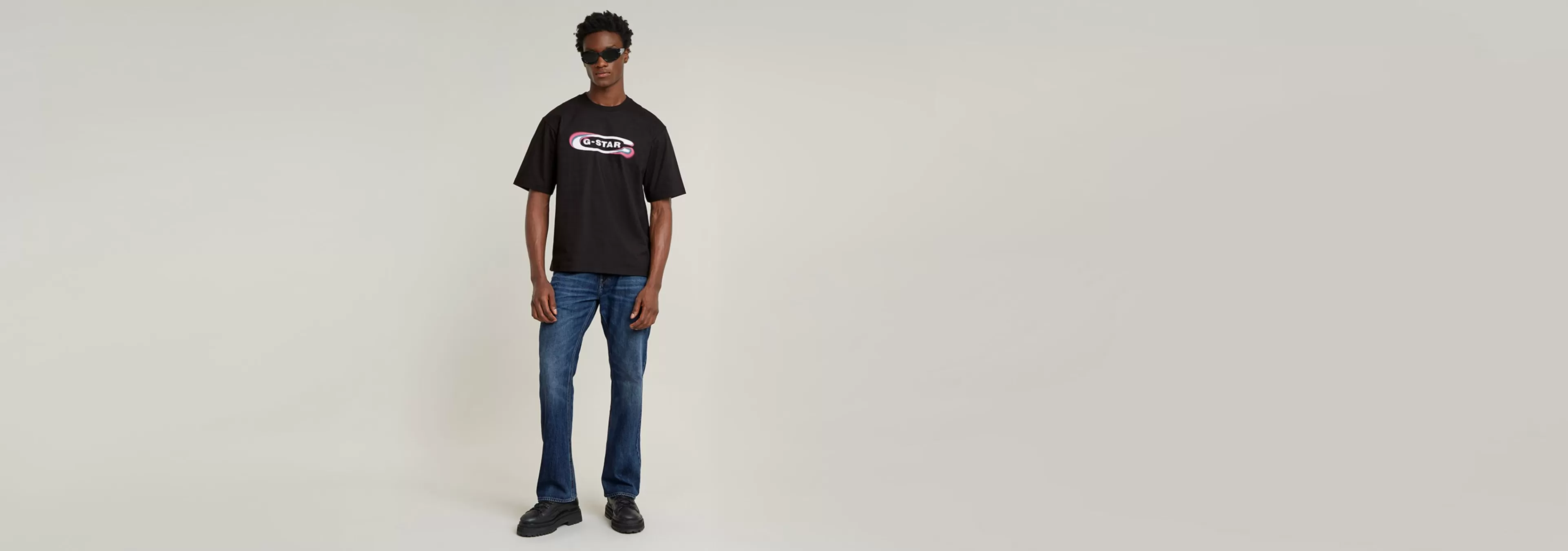 Flash Sale G-Star Gradient Old Skool Logo Boxy T-Shirt dark black