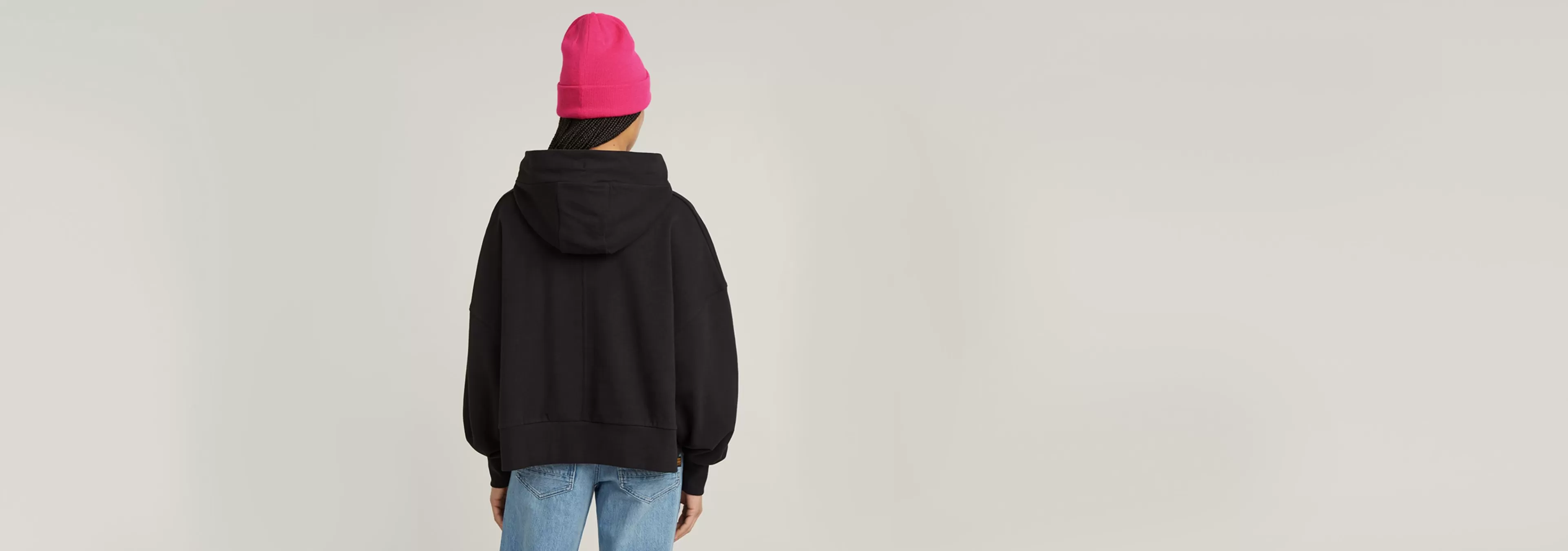 Discount G-Star G-Script Oversized Hoodie dark black