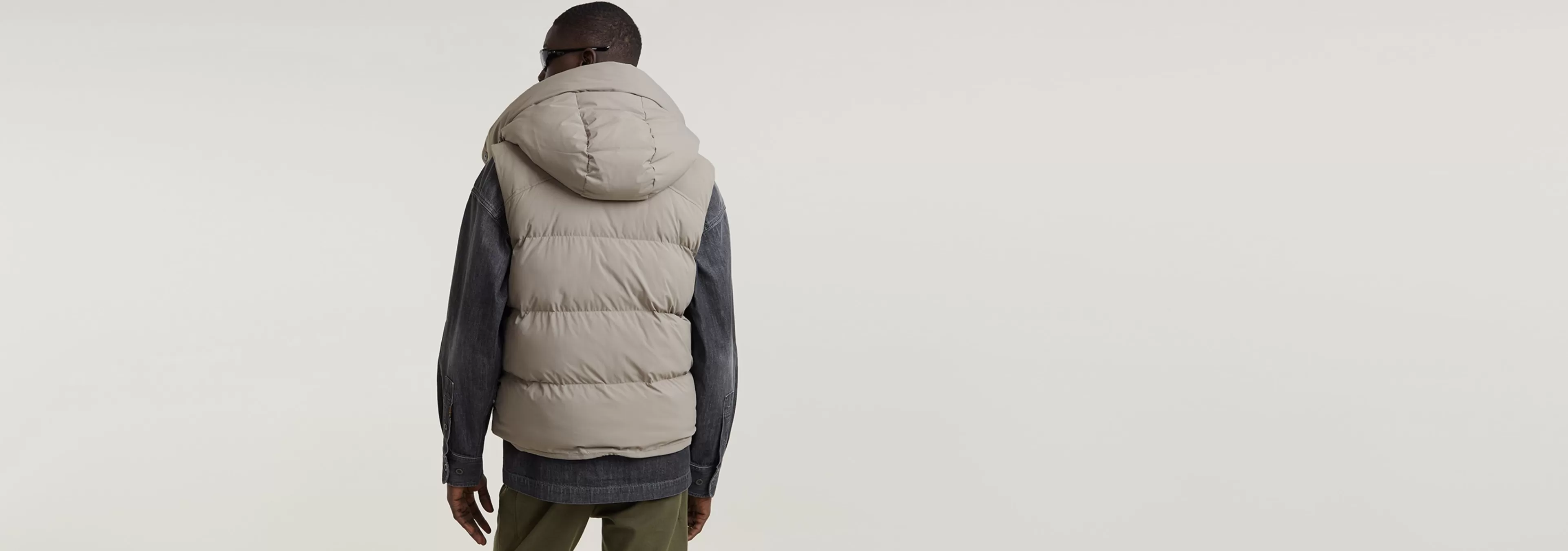 Best G-Star G-Whistler 2.0 Gewatteerde Bodywarmer Met Capuchon elephant skin