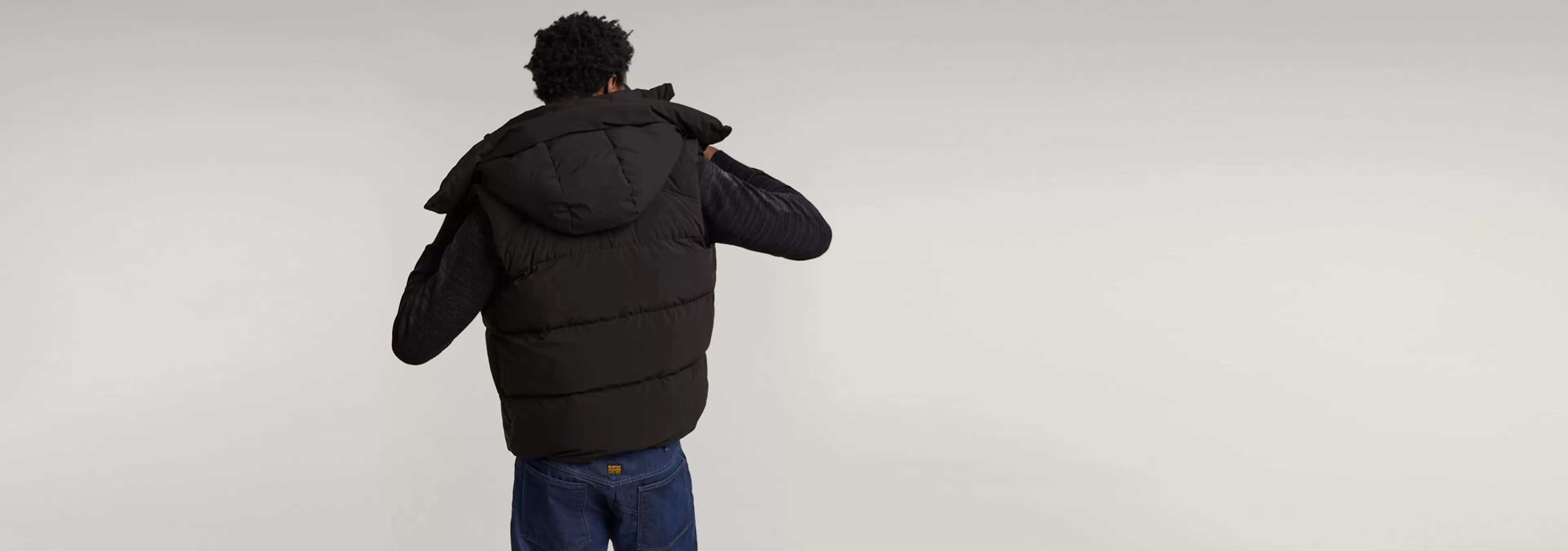 Cheap G-Star G-Whistler 2.0 Gewatteerde Bodywarmer Met Capuchon dark black