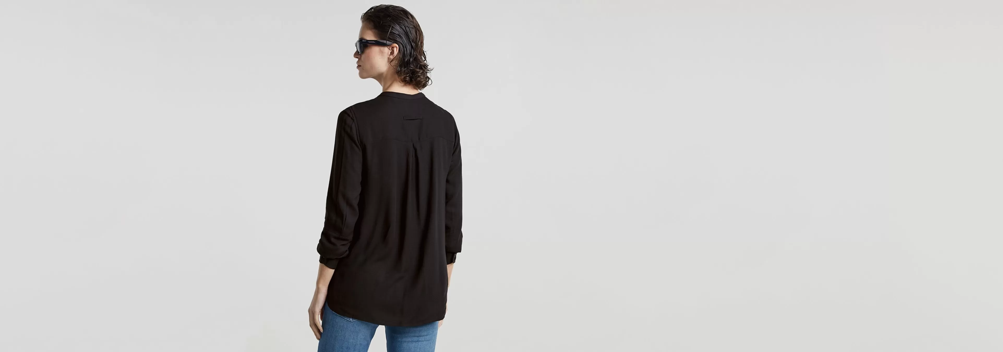Online G-Star Half Placket Top dark black