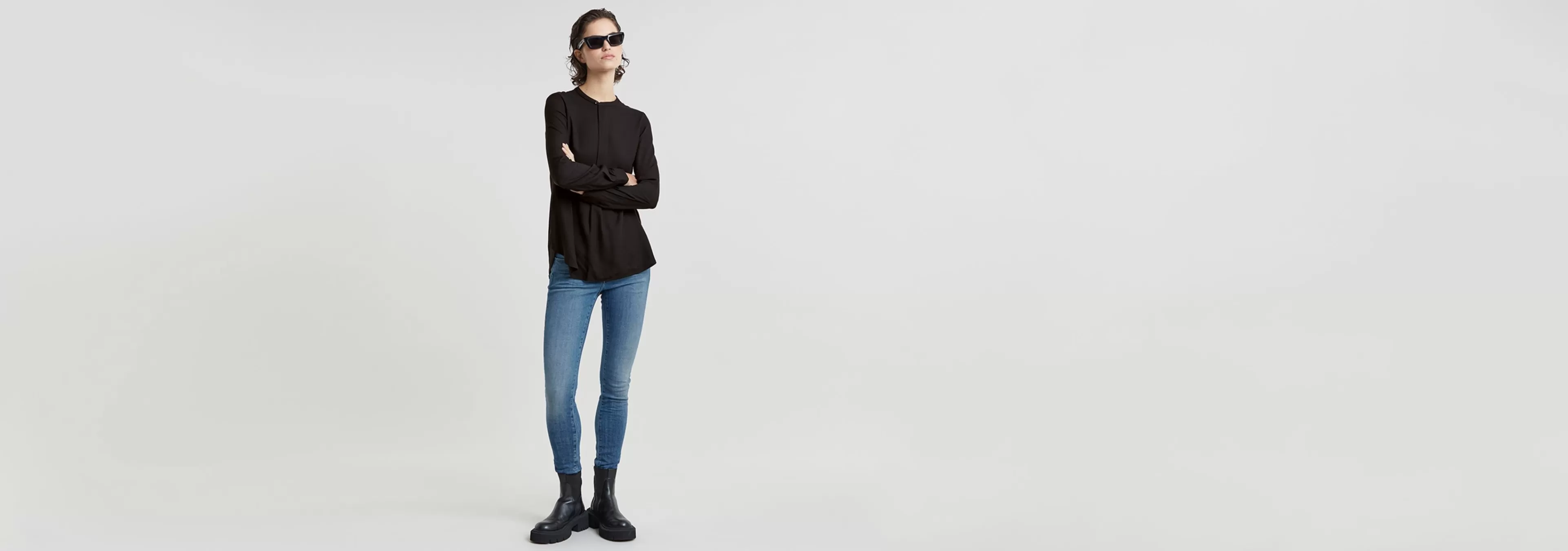 Online G-Star Half Placket Top dark black