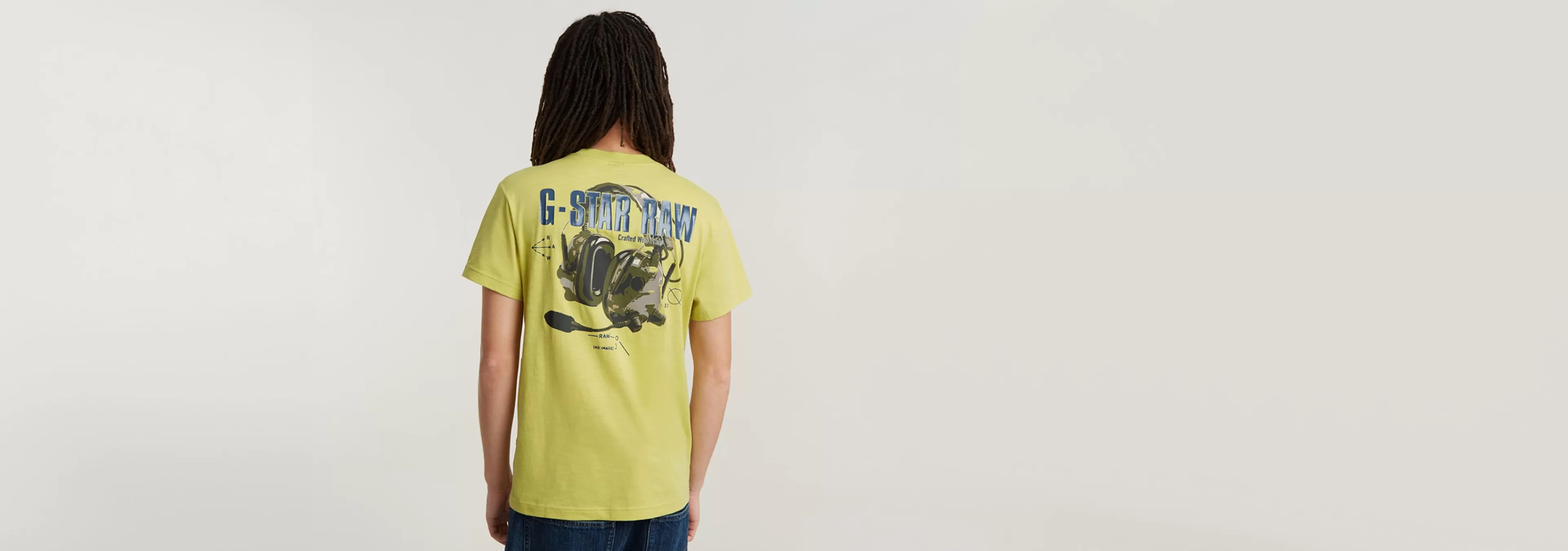 Store G-Star Headphones Back Graphic T-Shirt linden green