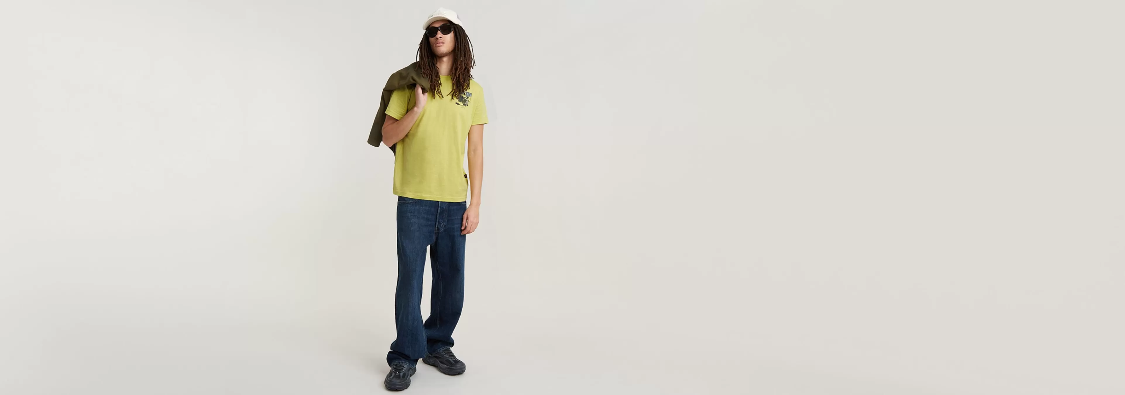Store G-Star Headphones Back Graphic T-Shirt linden green