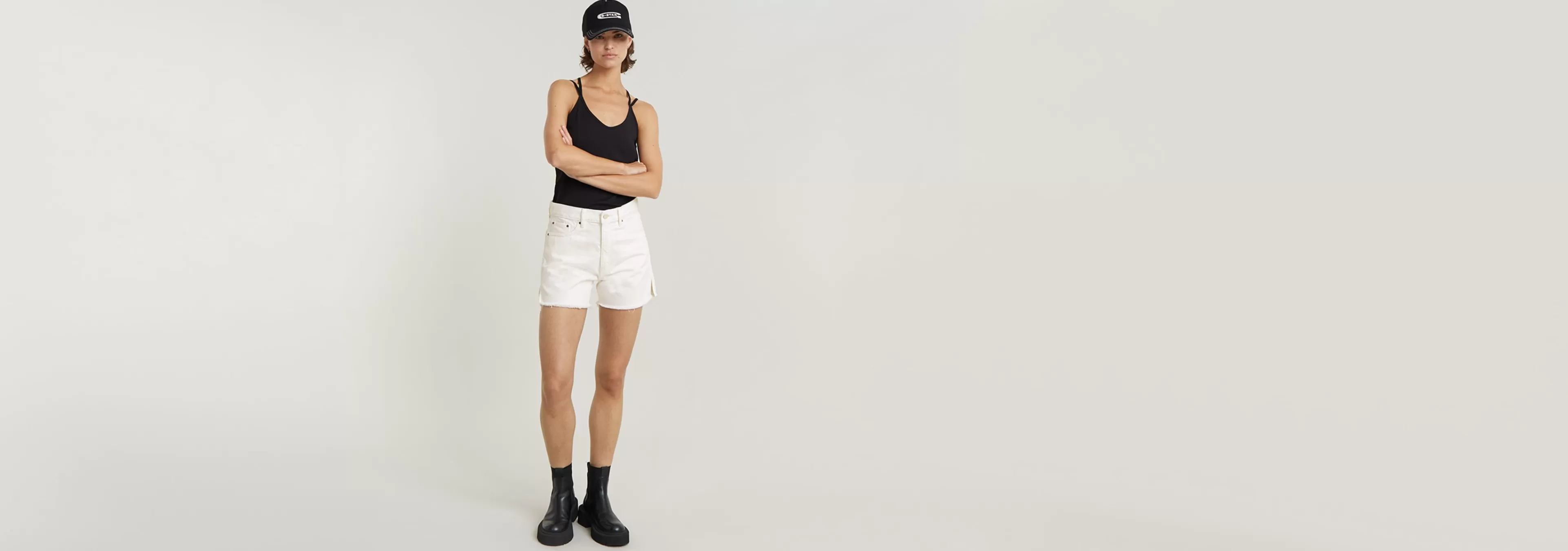 Shop G-Star High Short Met Split lt chalk gd