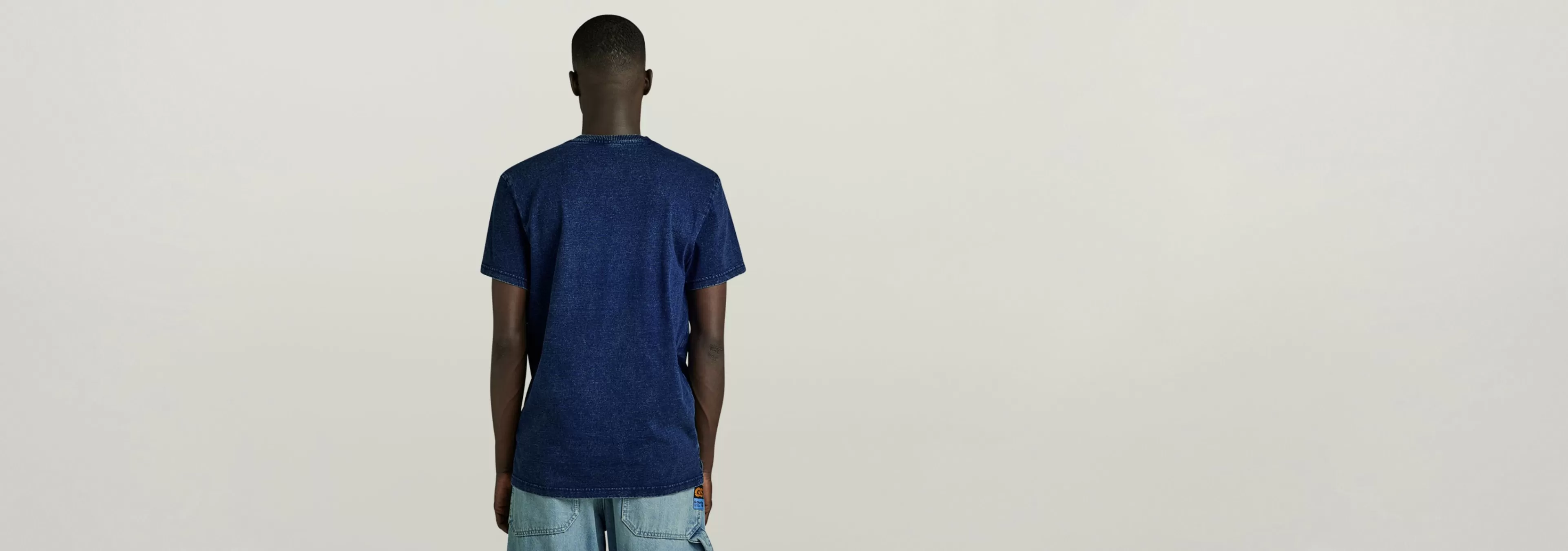 Best G-Star Indigo Henley T-Shirt worn in blue