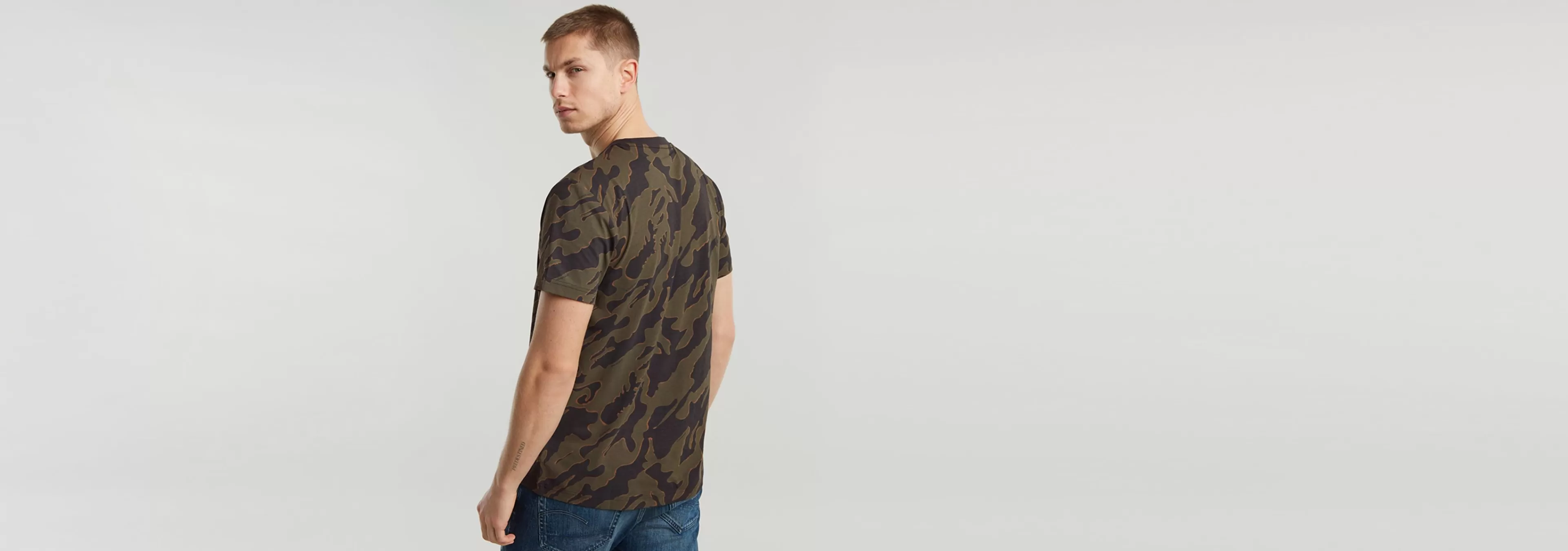 New G-Star Island Camo T-Shirt shadow olive island camo