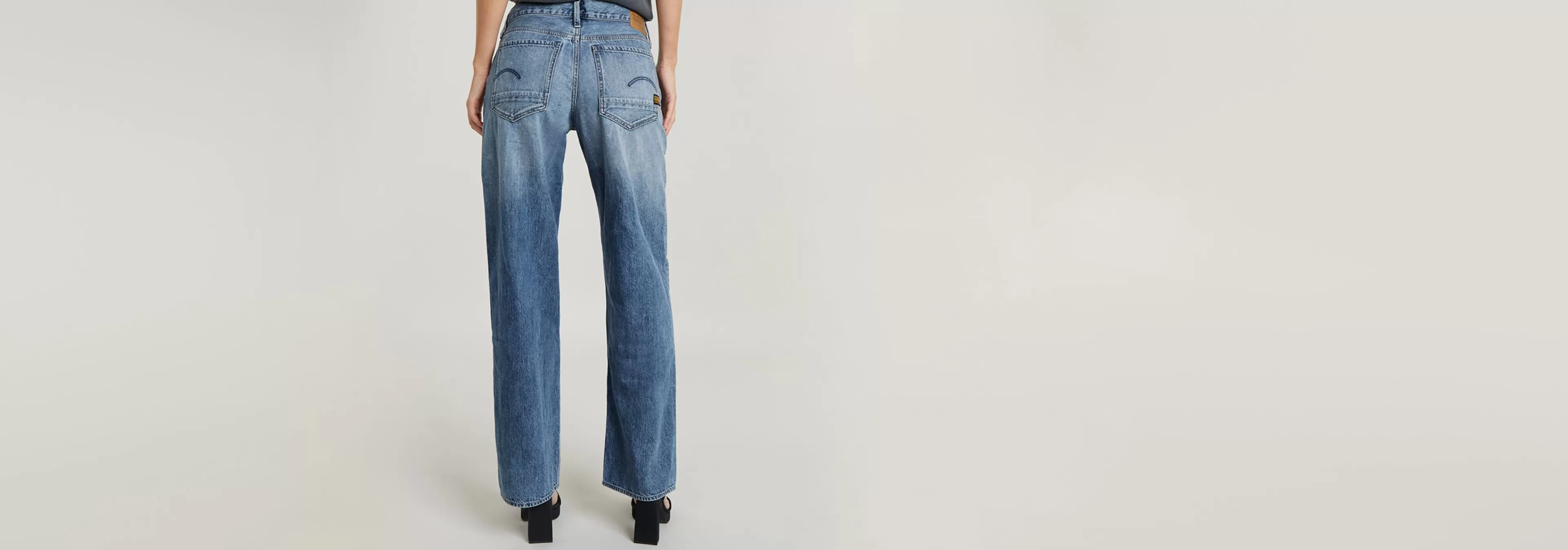 Discount G-Star Judee Low Waist Loose Jeans faded denali blue destroyed