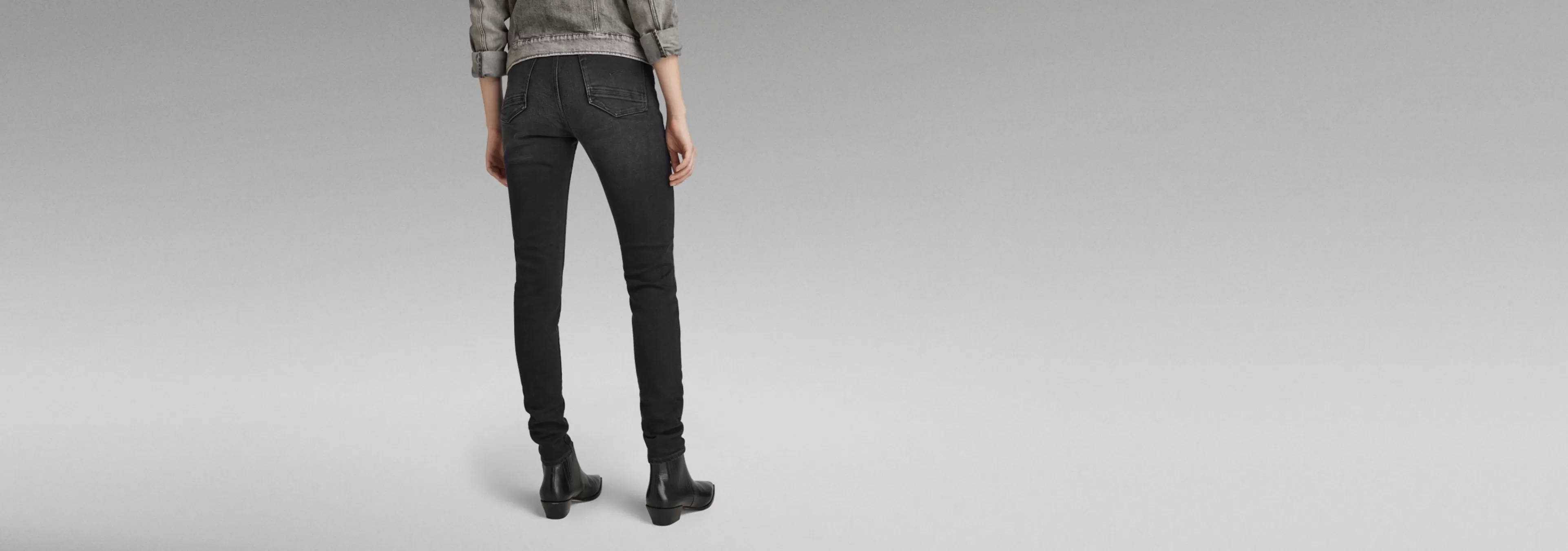 Clearance G-Star Kafey Ultra High Skinny Jeans worn in black onyx