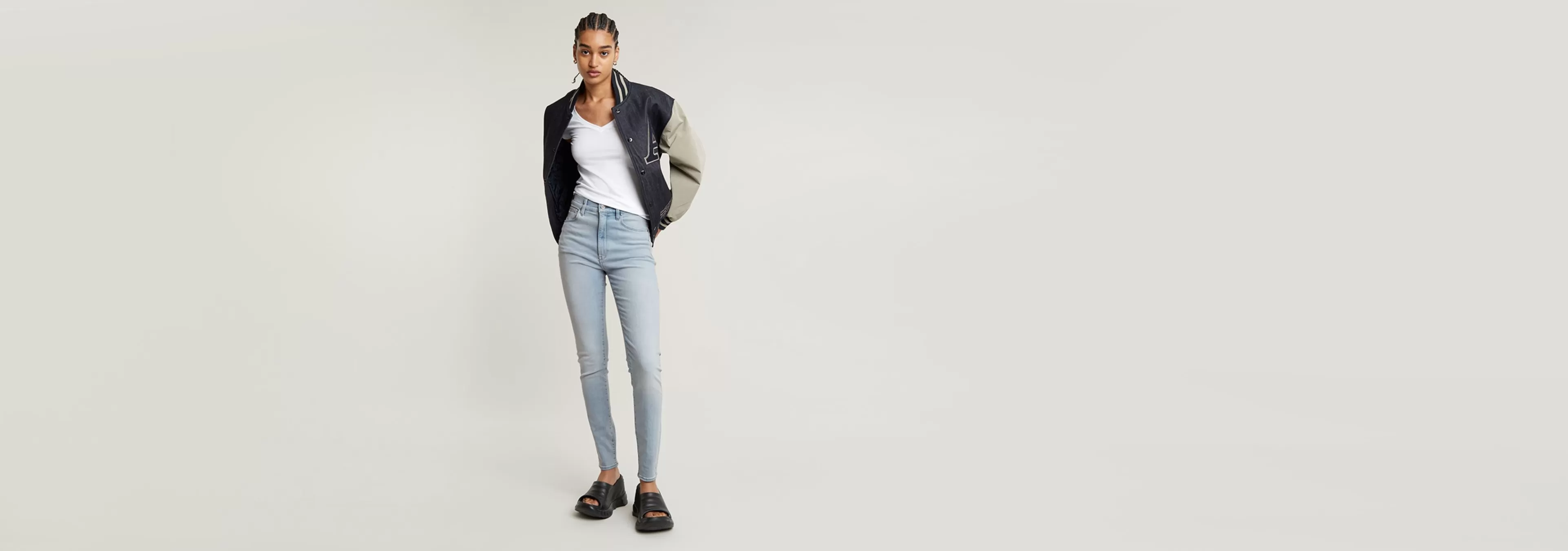 Fashion G-Star Kafey Ultra High Skinny Jeans Sun Faded Cameo Blue