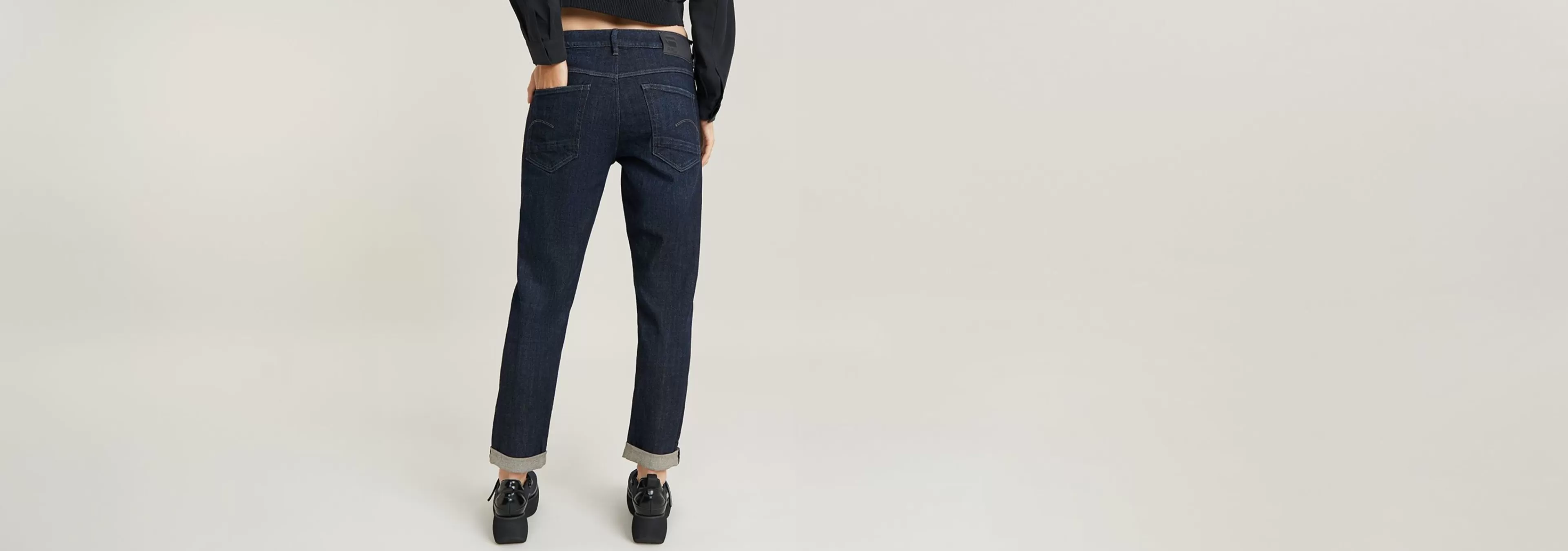 Cheap G-Star Kate Boyfriend Jeans worn in deep marine