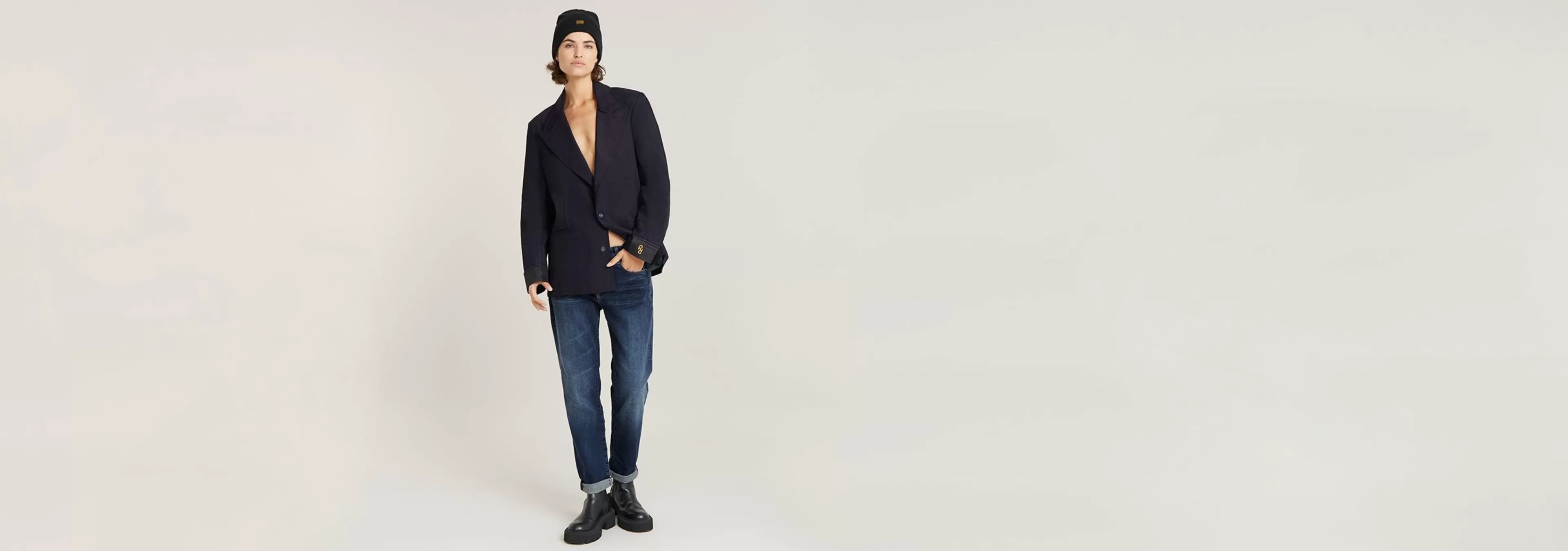 Shop G-Star Kate Boyfriend Jeans worn in dusk blue