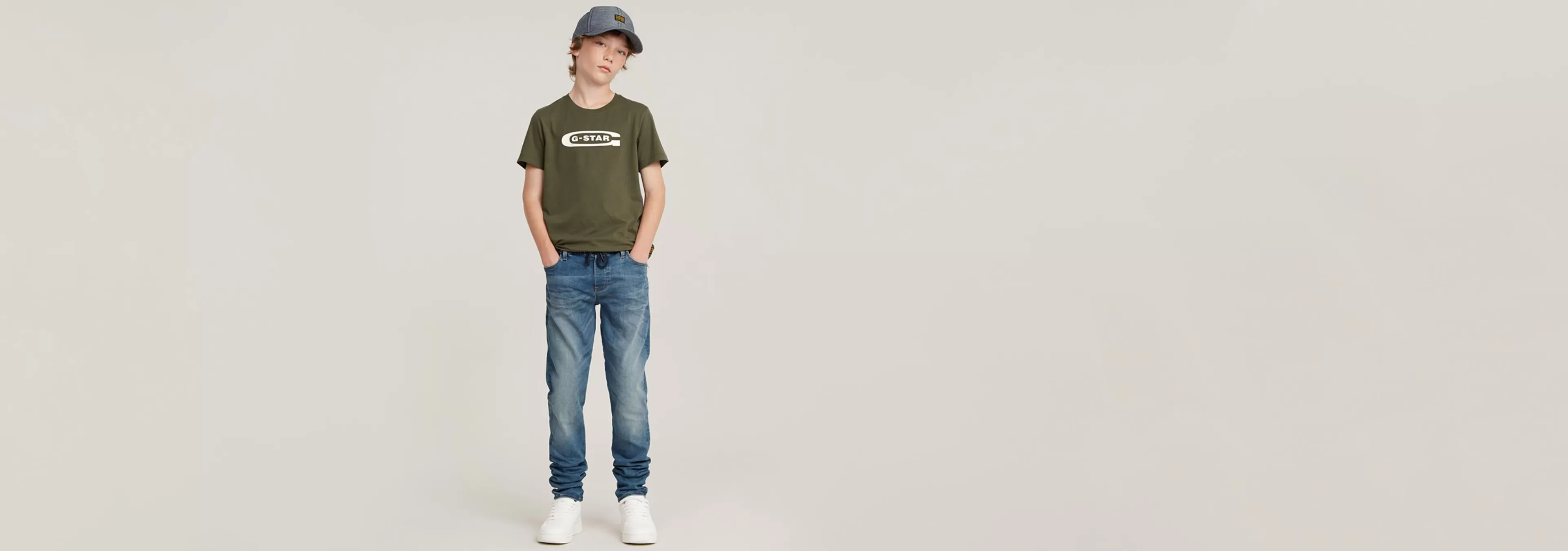 Store G-Star Kids 3301 Slim Pull-Up Jeans Sun Faded Indigo Destroyed