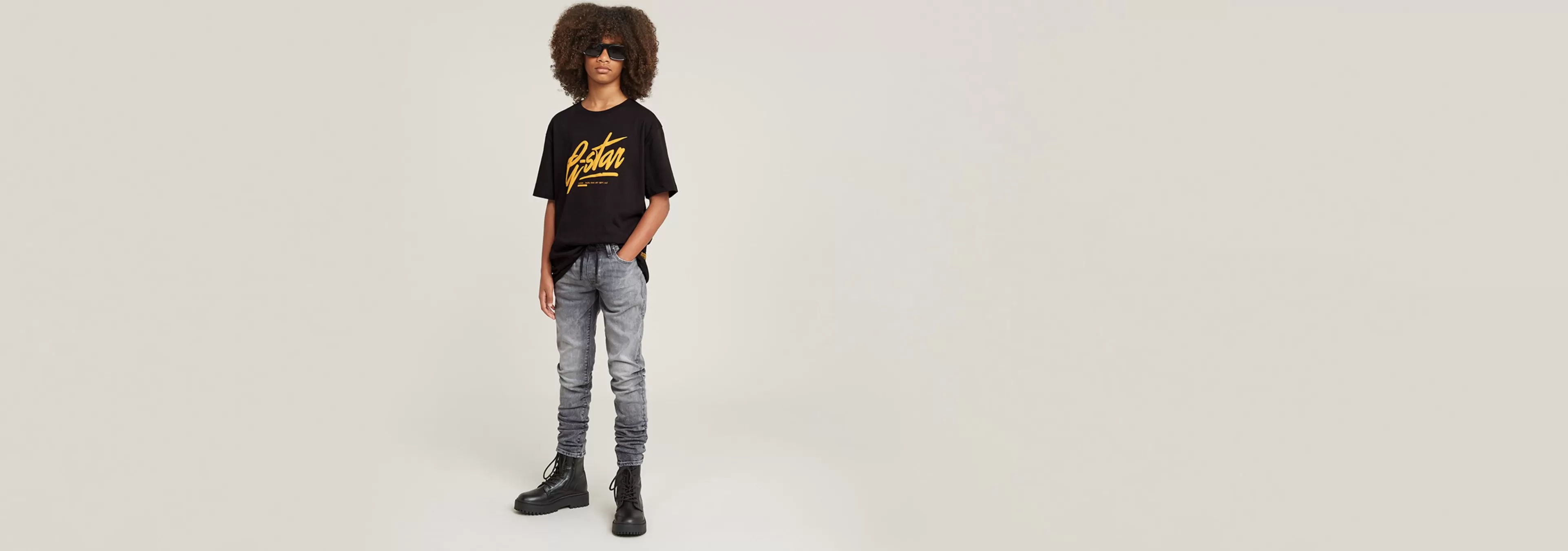 Hot G-Star Kids 3301 Slim Pull-Up Jeans faded grey neblina